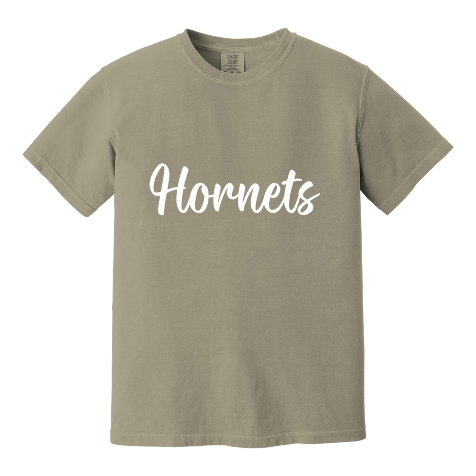 Hamersville Elementary and Middle School Hornets White Puff Script Comfort Colors 1717