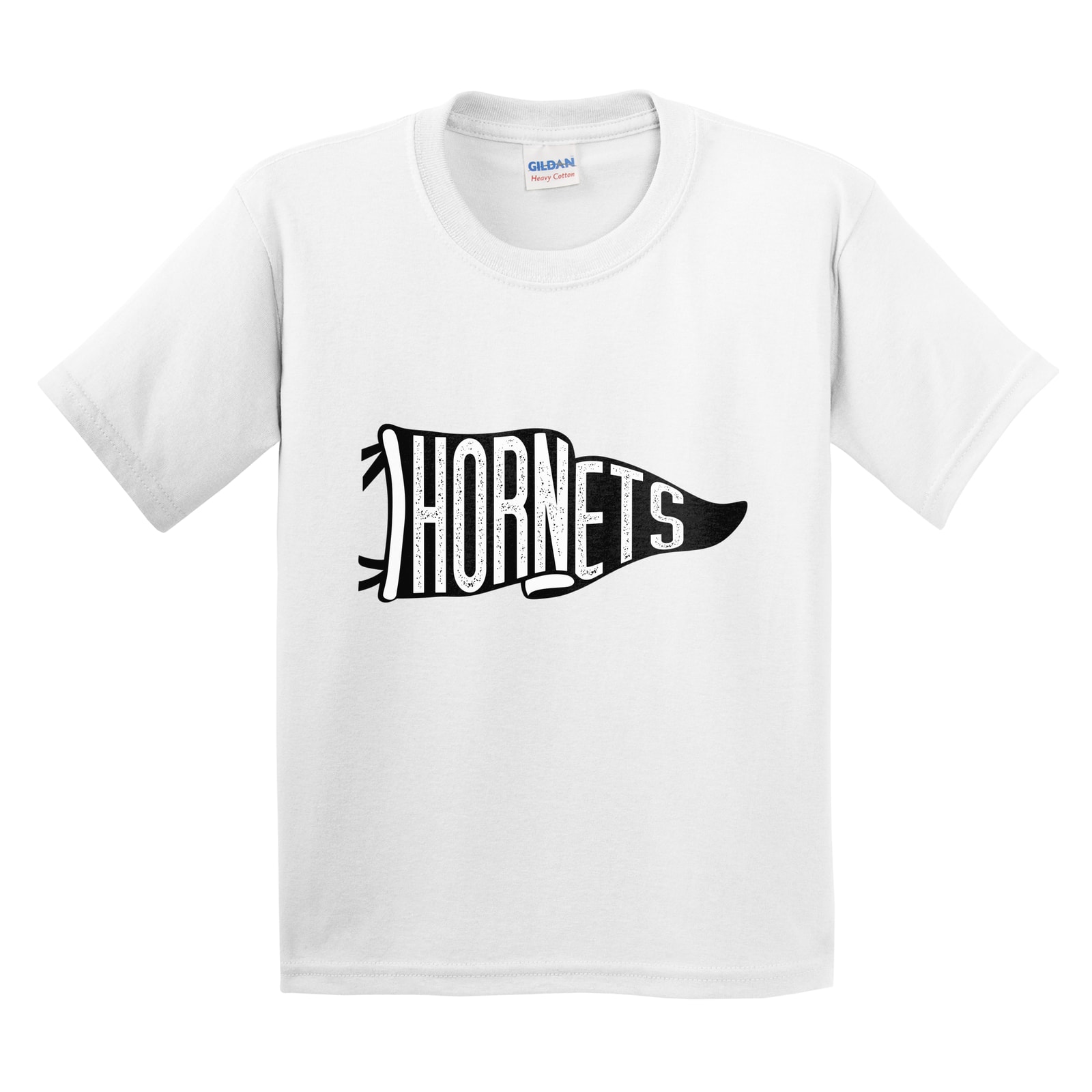 Hamersville Elementary and Middle School Hornets black flag Gildan 5000B Youth Tee