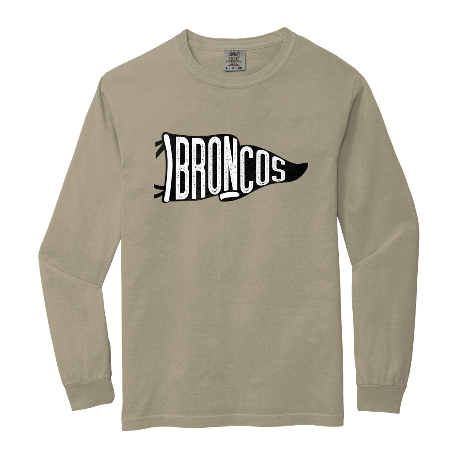Mount Orab Elementary Broncos black flag Comfort Colors 6014 Long Sleeve