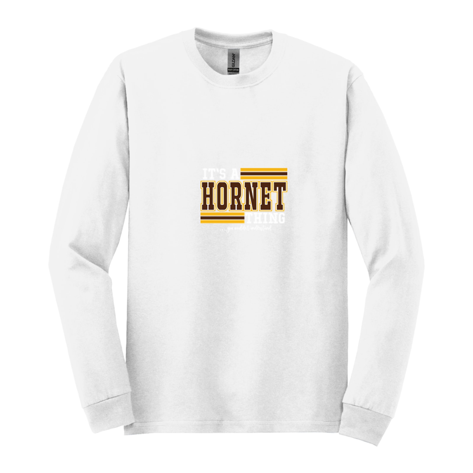 Hamersville Elementary and Middle School Its a hornet thing you wouldn't understand brown white gold Gildan - Heavy Cotton 100% Cotton Long Sleeve T-Shirt. 5400