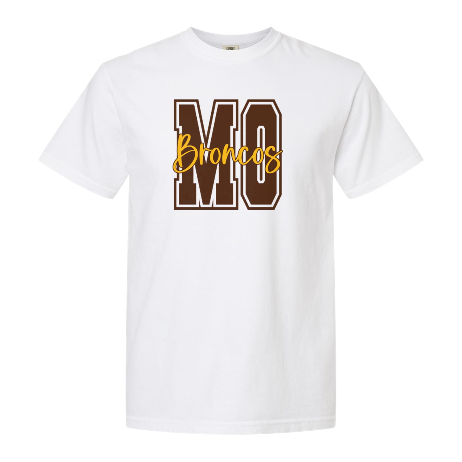 Mount Orab Elementary MO Broncos brown gold square block Comfort Colors 1717