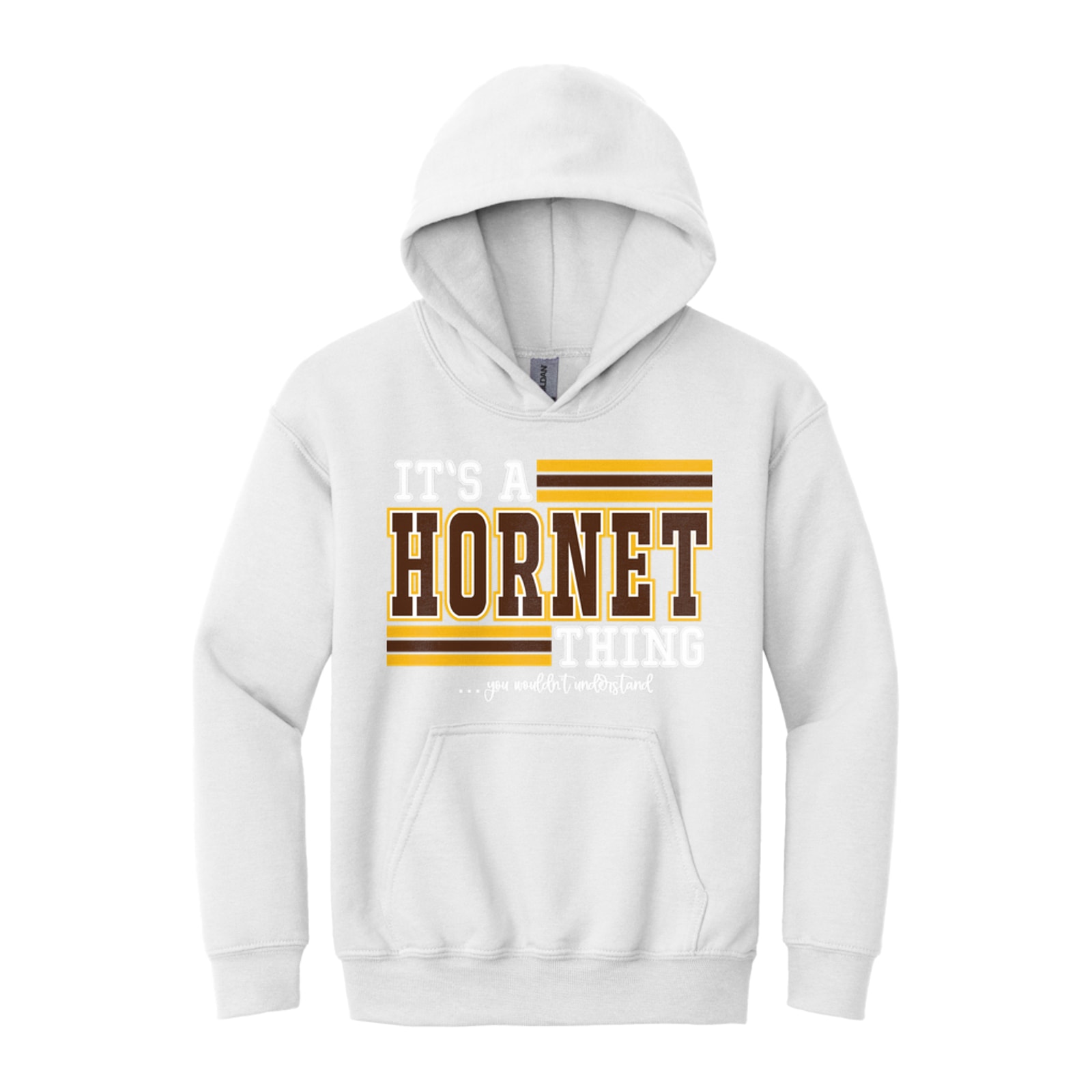 Hamersville Elementary and Middle School Its a hornet thing you wouldn't understand brown white gold Gildan - Youth Heavy Blend Hooded Sweatshirt. 18500B