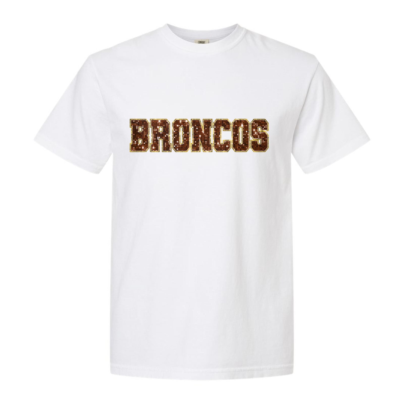 Mount Orab Elementary Broncos sequin sleeve brown gold Comfort Colors 1717