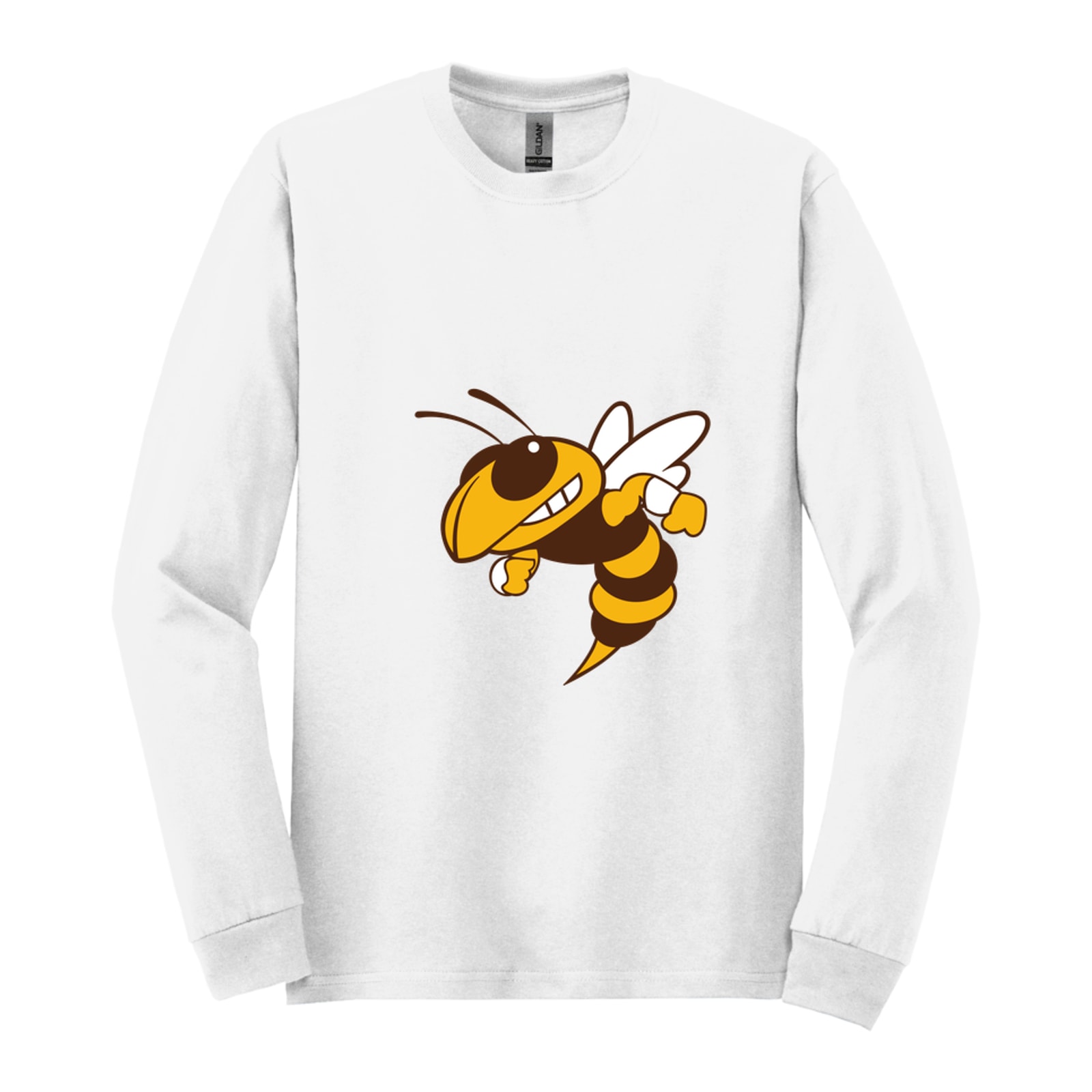 Hamersville Elementary and Middle School Hammersville hornets logo Gildan - Heavy Cotton 100% Cotton Long Sleeve T-Shirt. 5400