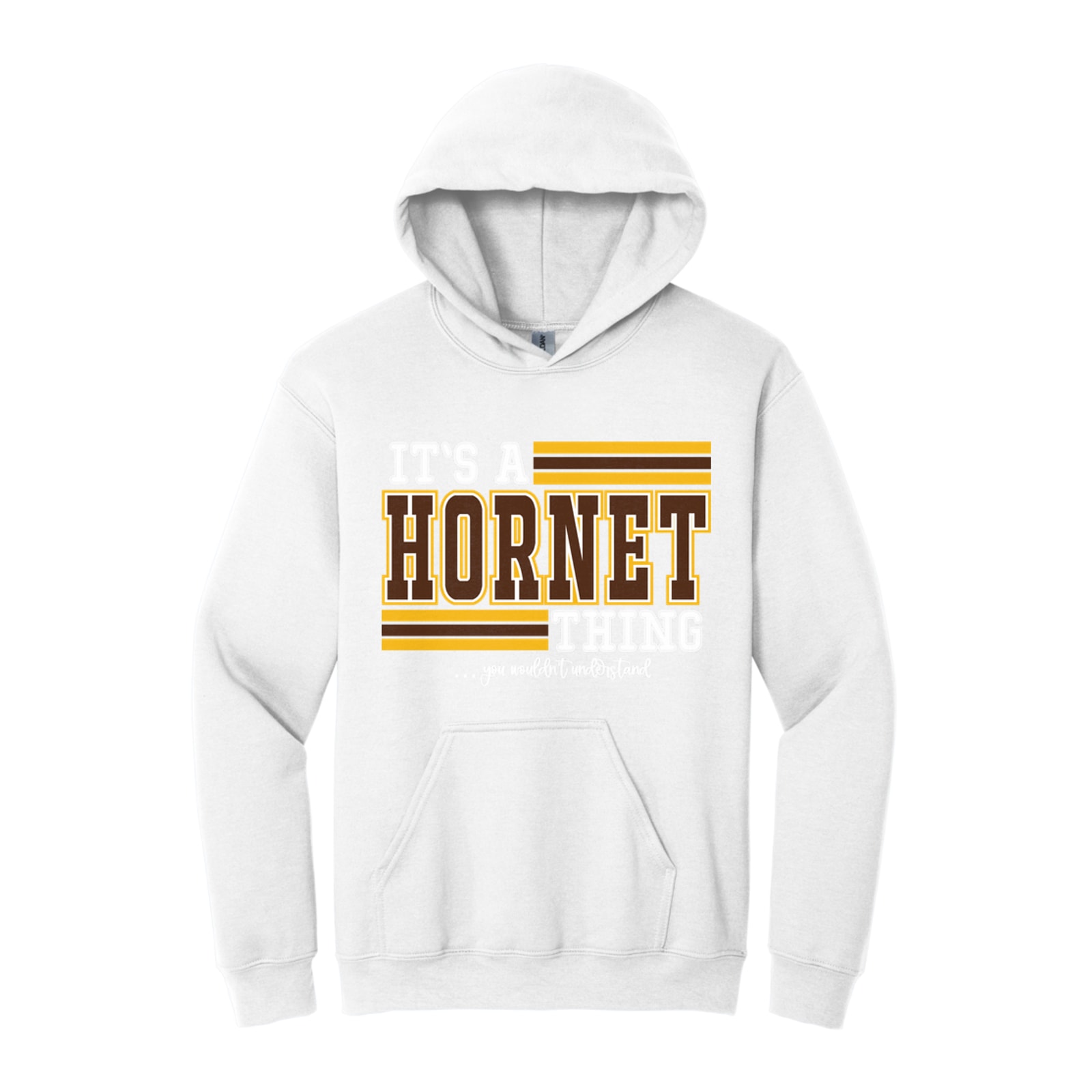 Hamersville Elementary and Middle School Its a hornet thing you wouldn't understand brown white gold Gildan - Heavy Blend Hooded Sweatshirt. 18500