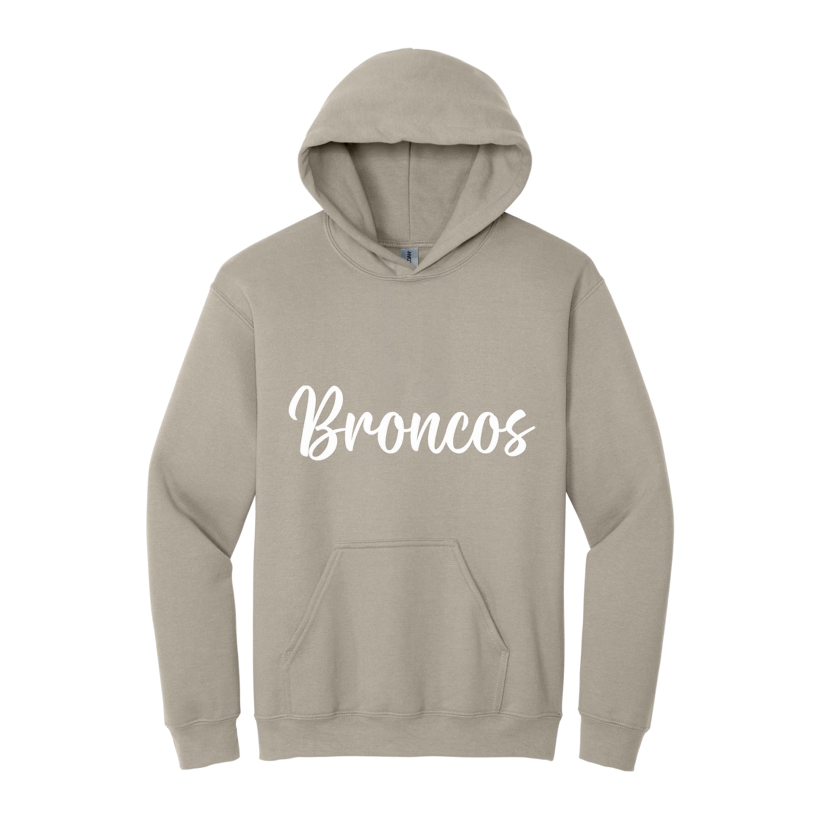 Mount Orab Elementary Broncos White Puff Script Gildan - Heavy Blend Hooded Sweatshirt. 18500