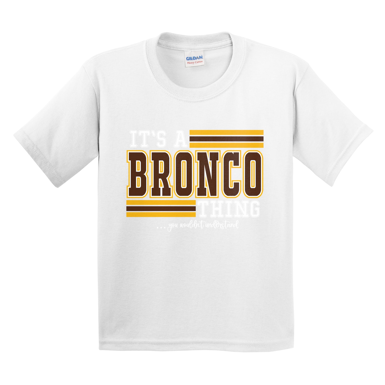 Mount Orab Elementary Its a bronco thing you wouldn't understand brown gold white Gildan 5000B Youth Tee
