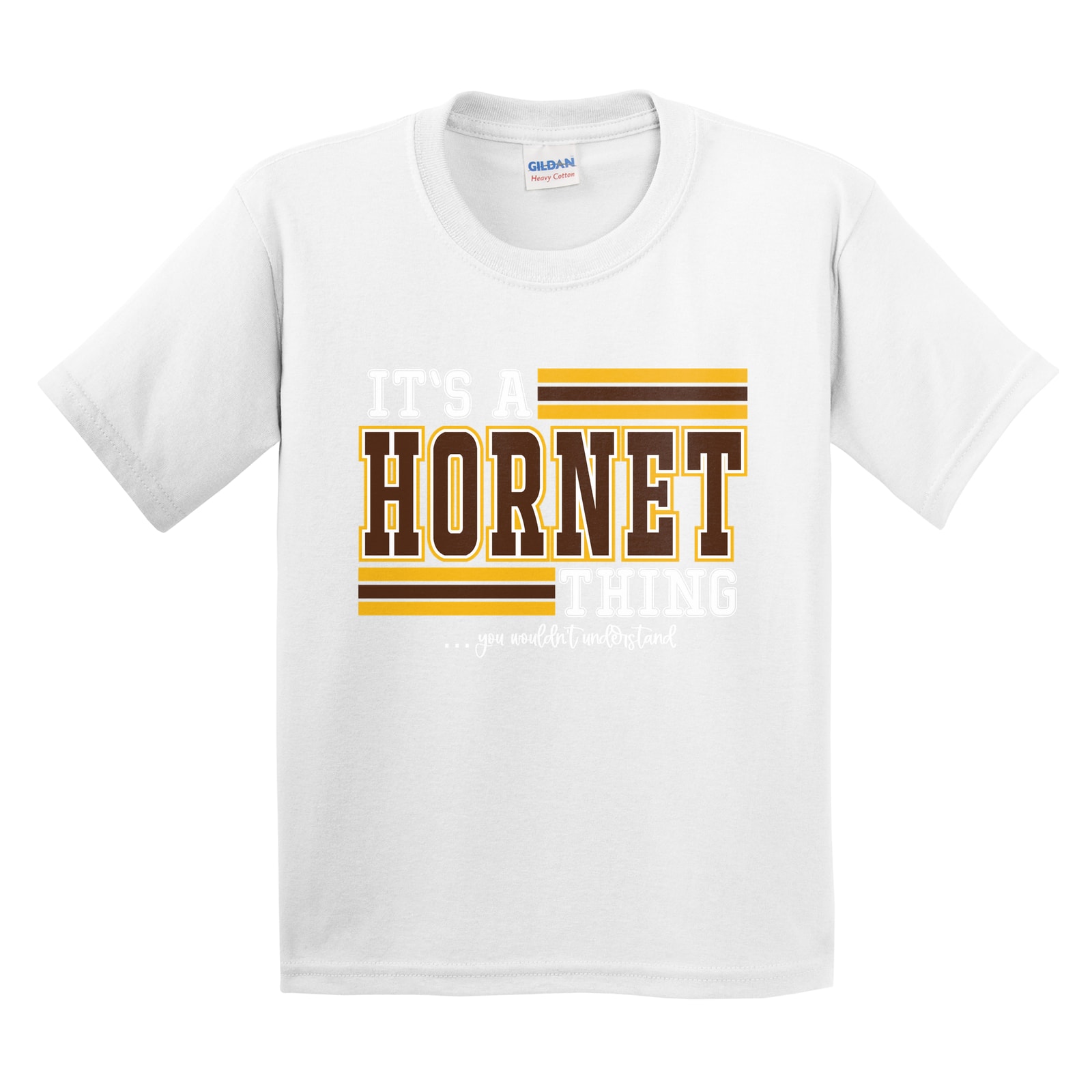 Hamersville Elementary and Middle School Its a hornet thing you wouldn't understand brown white gold Gildan 5000B Youth Tee