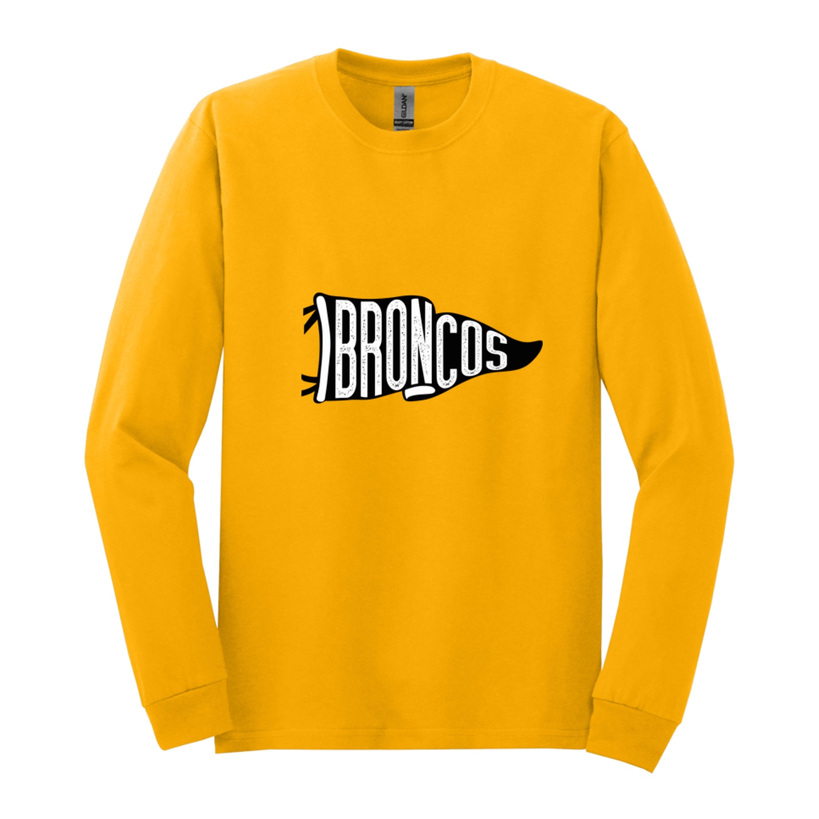 Mount Orab Elementary Broncos black flag Gildan - Heavy Cotton 100% Cotton Long Sleeve T-Shirt. 5400