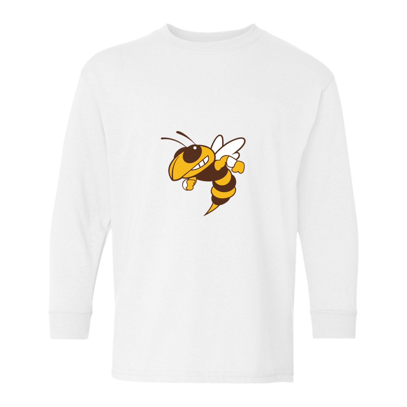 Hamersville Elementary and Middle School Hammersville hornets logo Gildan Youth Heavy Cotton 100% Cotton Long Sleeve T-Shirt. 5400B