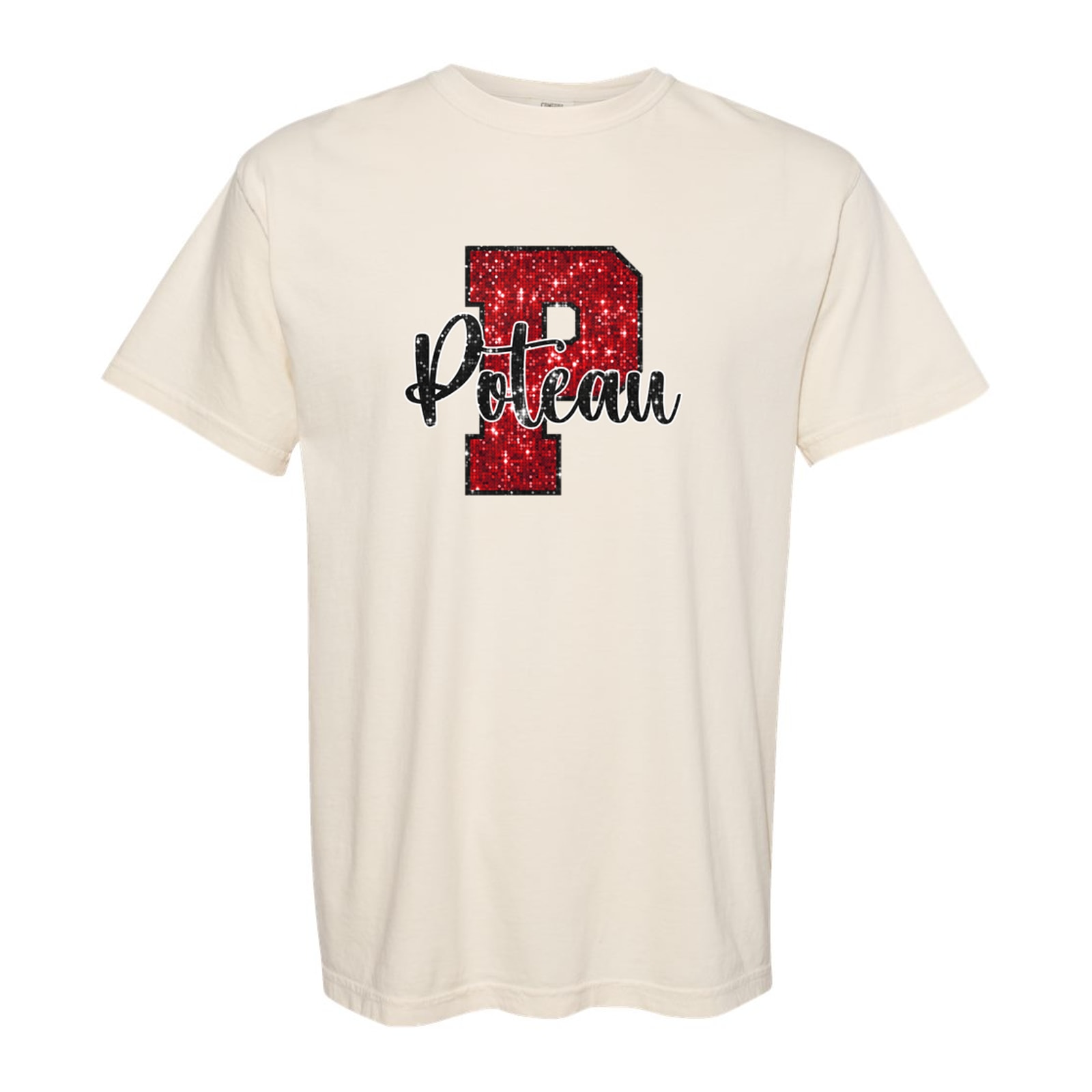 P poteau sequin red black