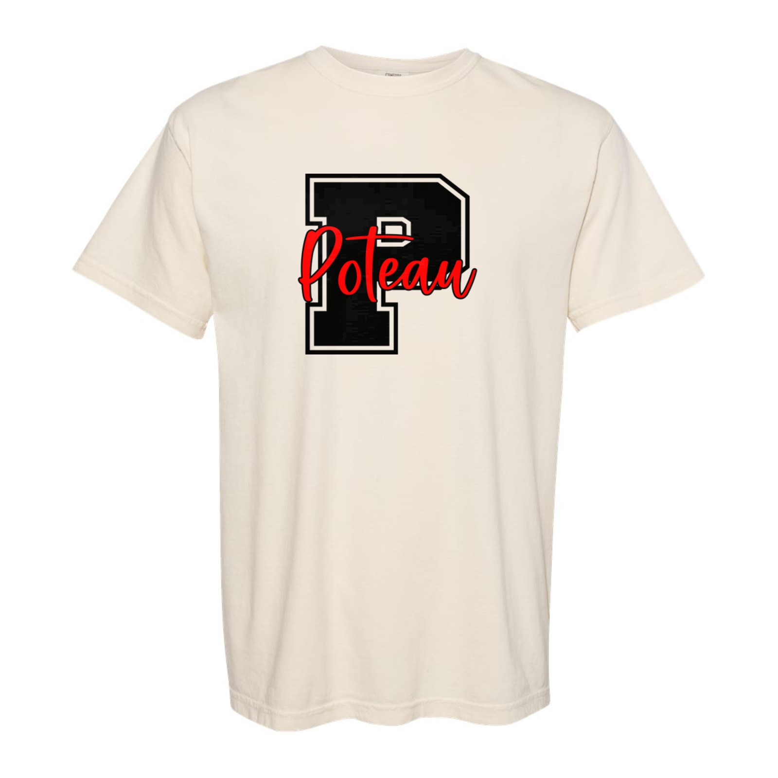 P poteau black red square block