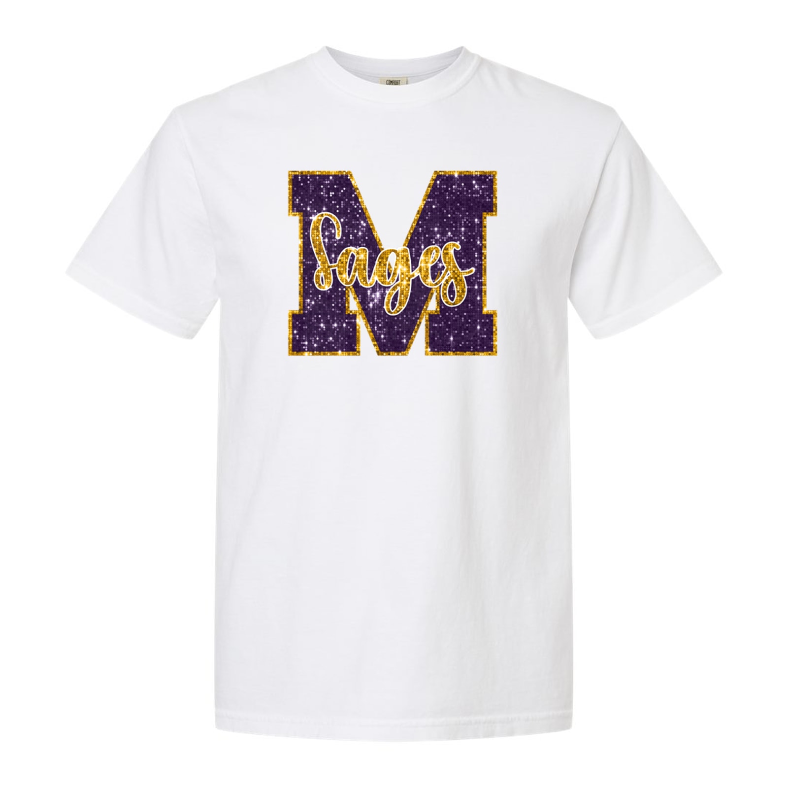 M sages sequin purple gold