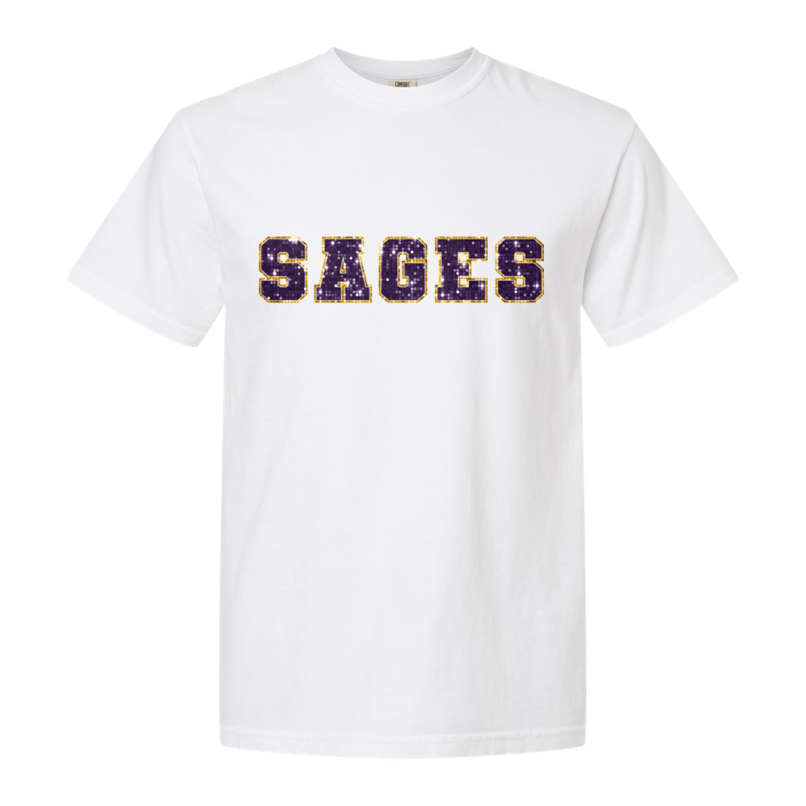 Sages sequin sleeve purple gold