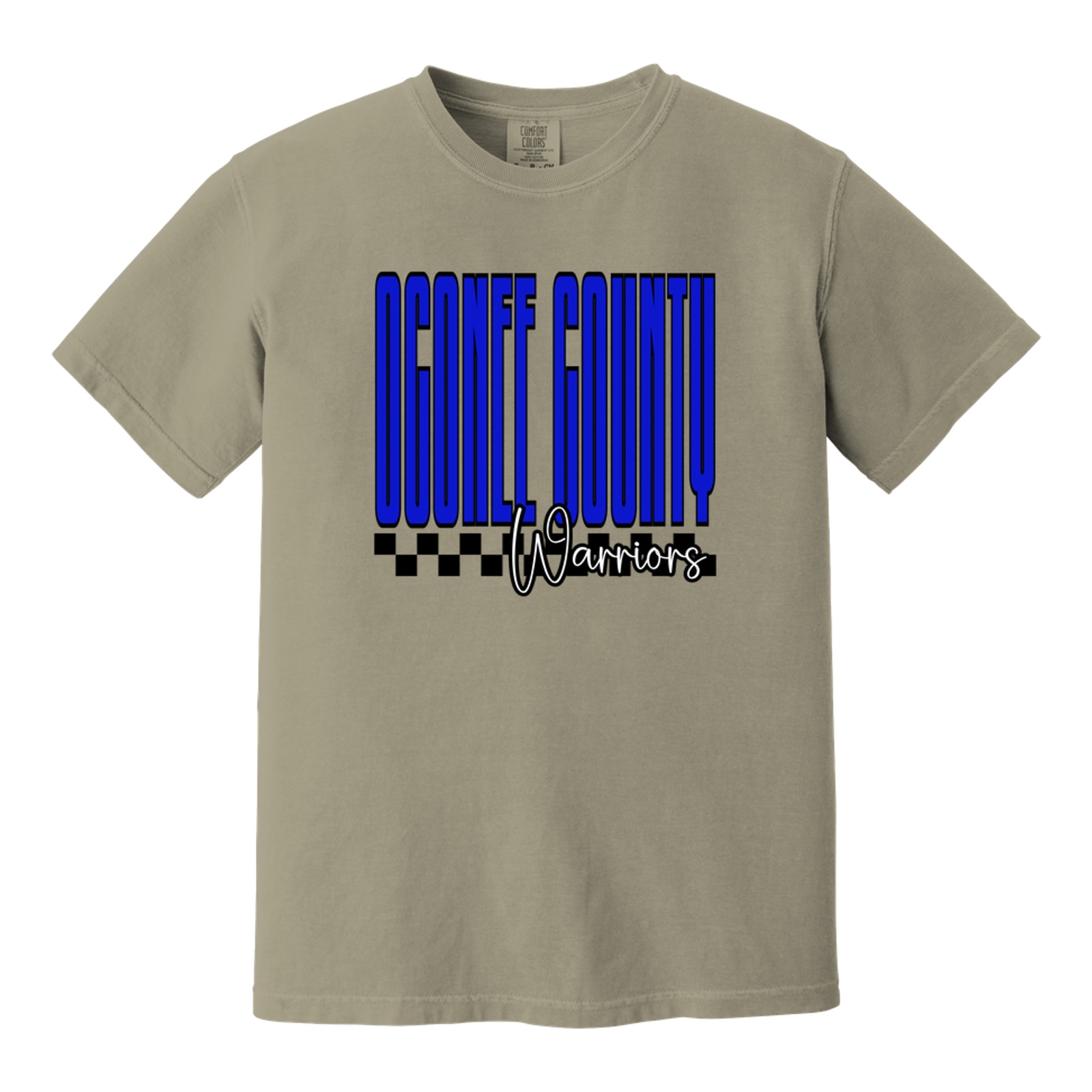 Oconee county warriors tall with checkers blue white black
