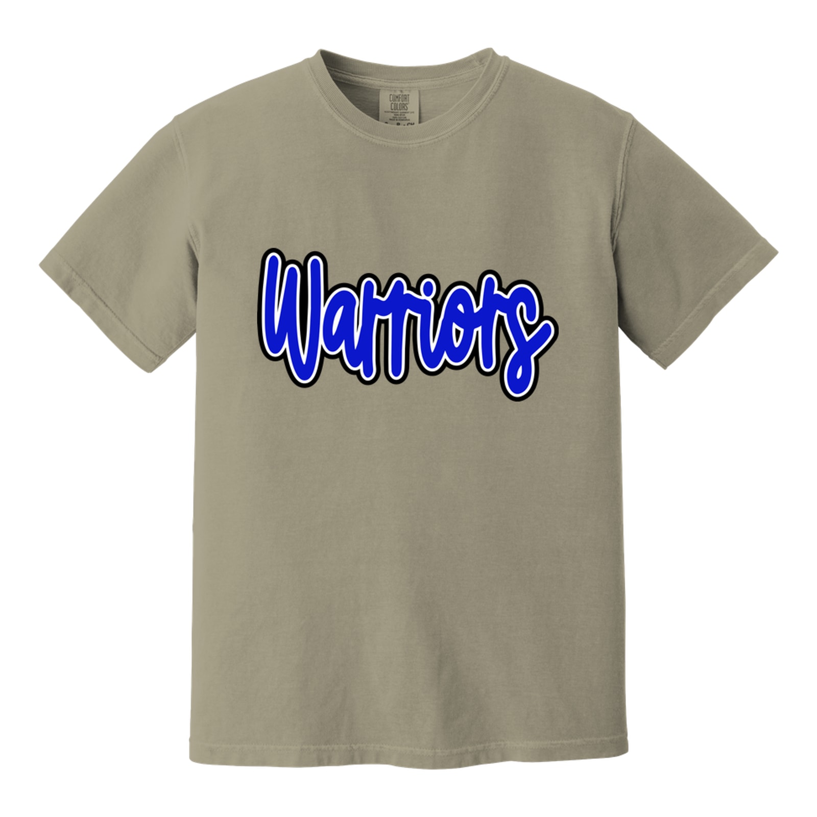 Warriors Thick Script Blue White Black