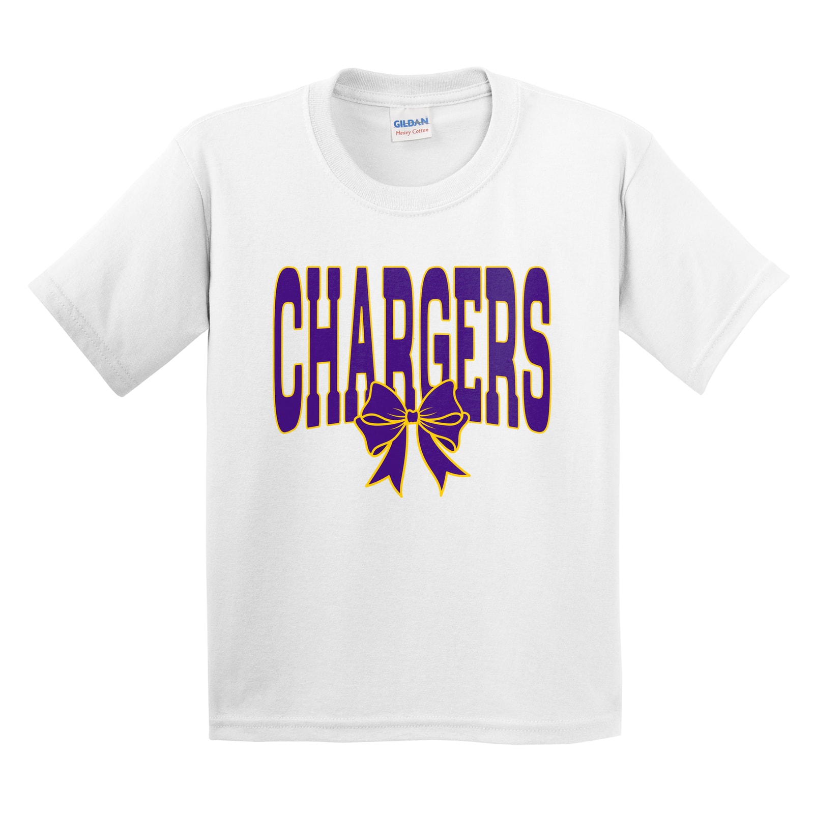 covington Chargers arch purple purple bow gold outline