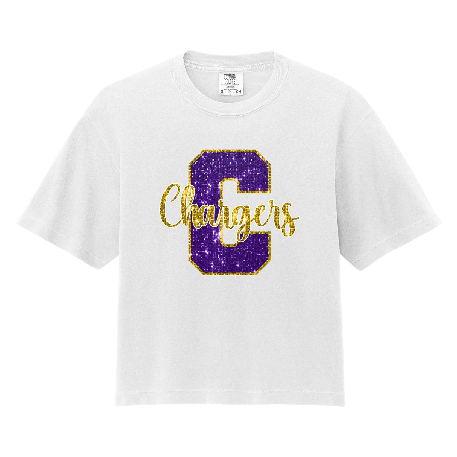 covington C chargers sequin purple gold