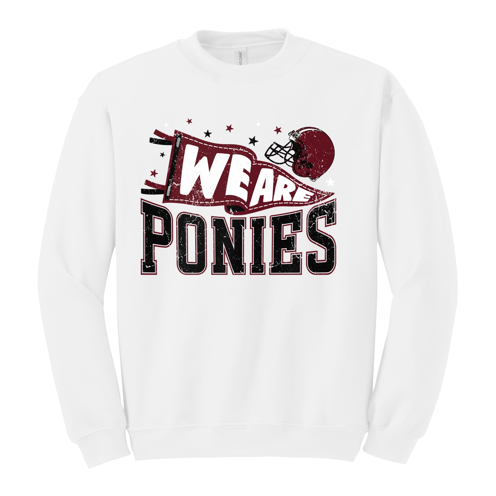 we are ponies collage Maroon Gildan Heavy Blend Crewneck Sweatshirt. 18000