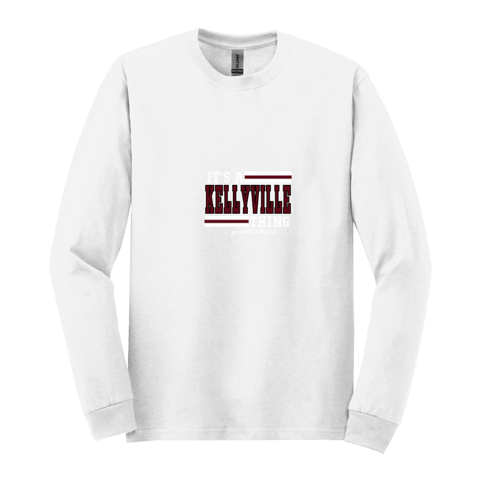 It’s a kellyville thing maroon white wouldn’t understand Gildan - Heavy Cotton 100% Cotton Long Sleeve T-Shirt. 5400