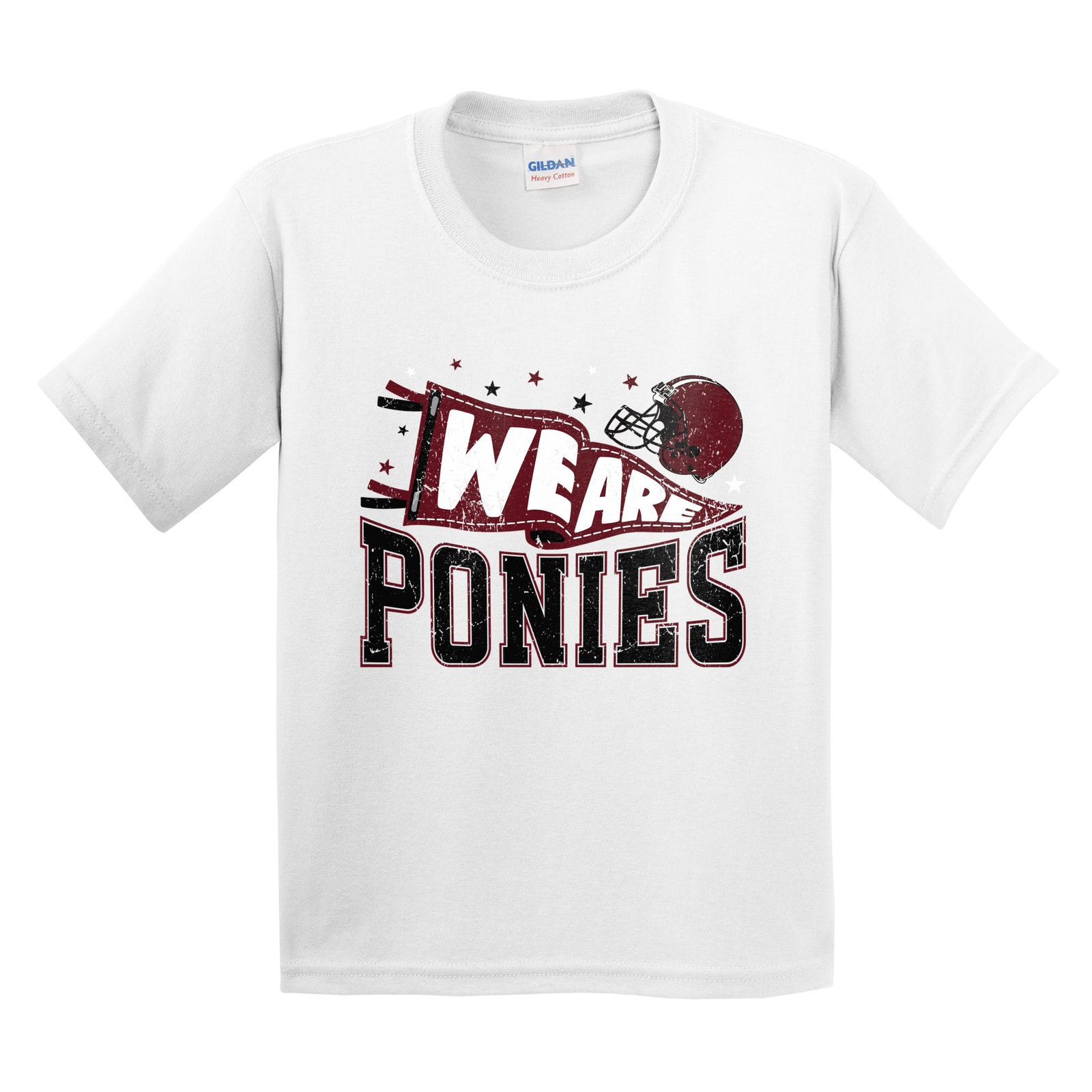 we are ponies collage Maroon Gildan 5000B Youth Tee