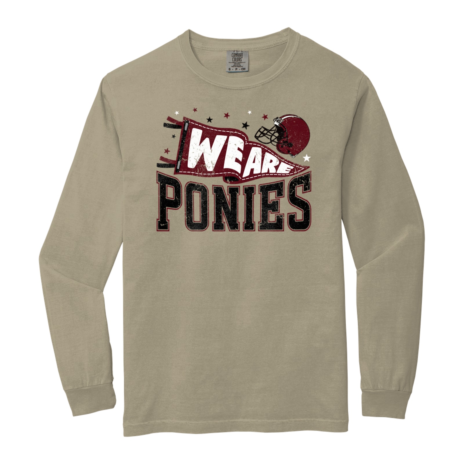 we are ponies collage Maroon Comfort Colors 6014 Long Sleeve