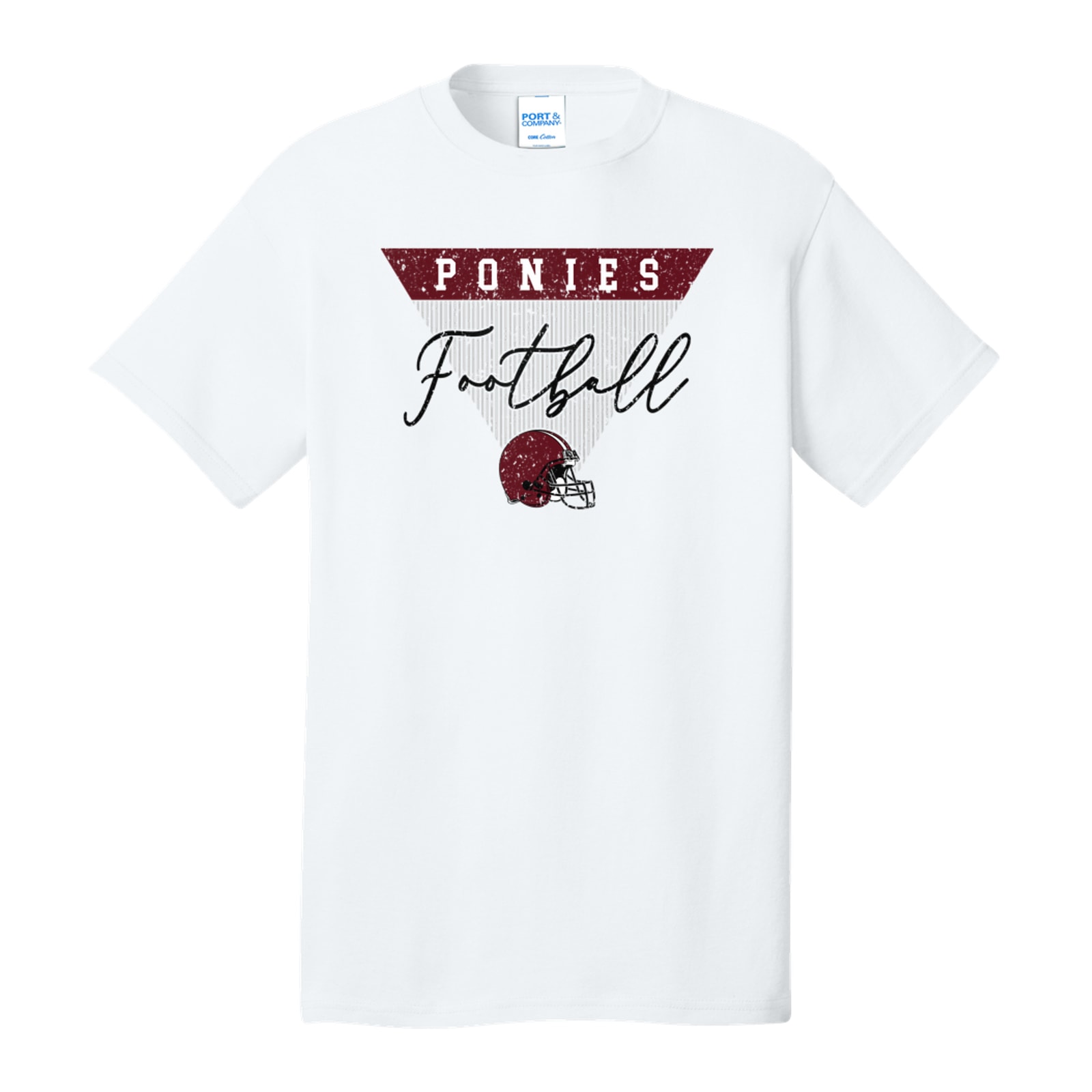 Ponies football triangle maroon Port & Company PC54