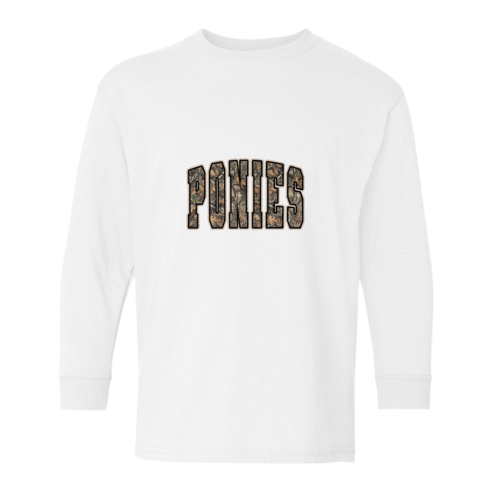 ponies camo arc Gildan Youth Heavy Cotton 100% Cotton Long Sleeve T-Shirt. 5400B