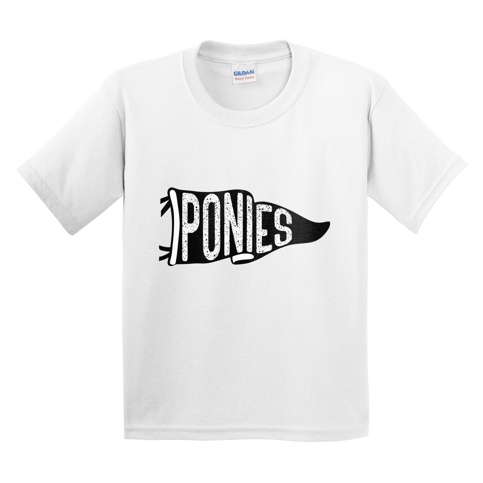 Ponies black flag Gildan 5000B Youth Tee