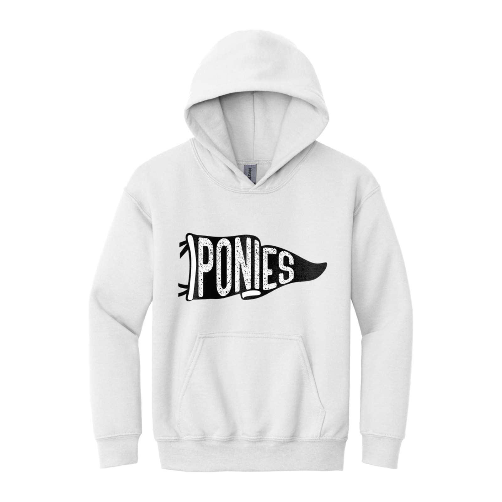 Ponies black flag Gildan - Youth Heavy Blend Hooded Sweatshirt. 18500B