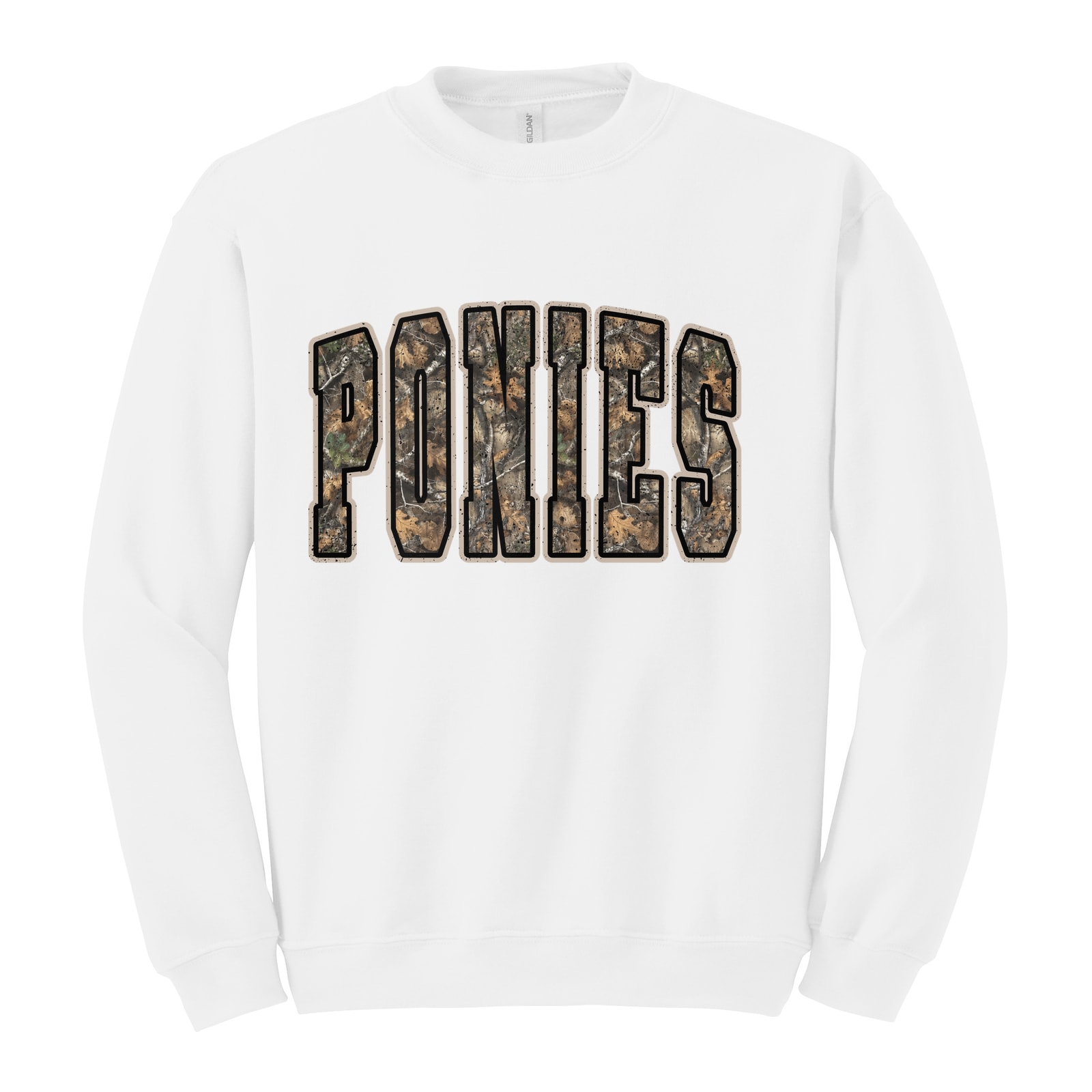 ponies camo arc Gildan Heavy Blend Crewneck Sweatshirt. 18000