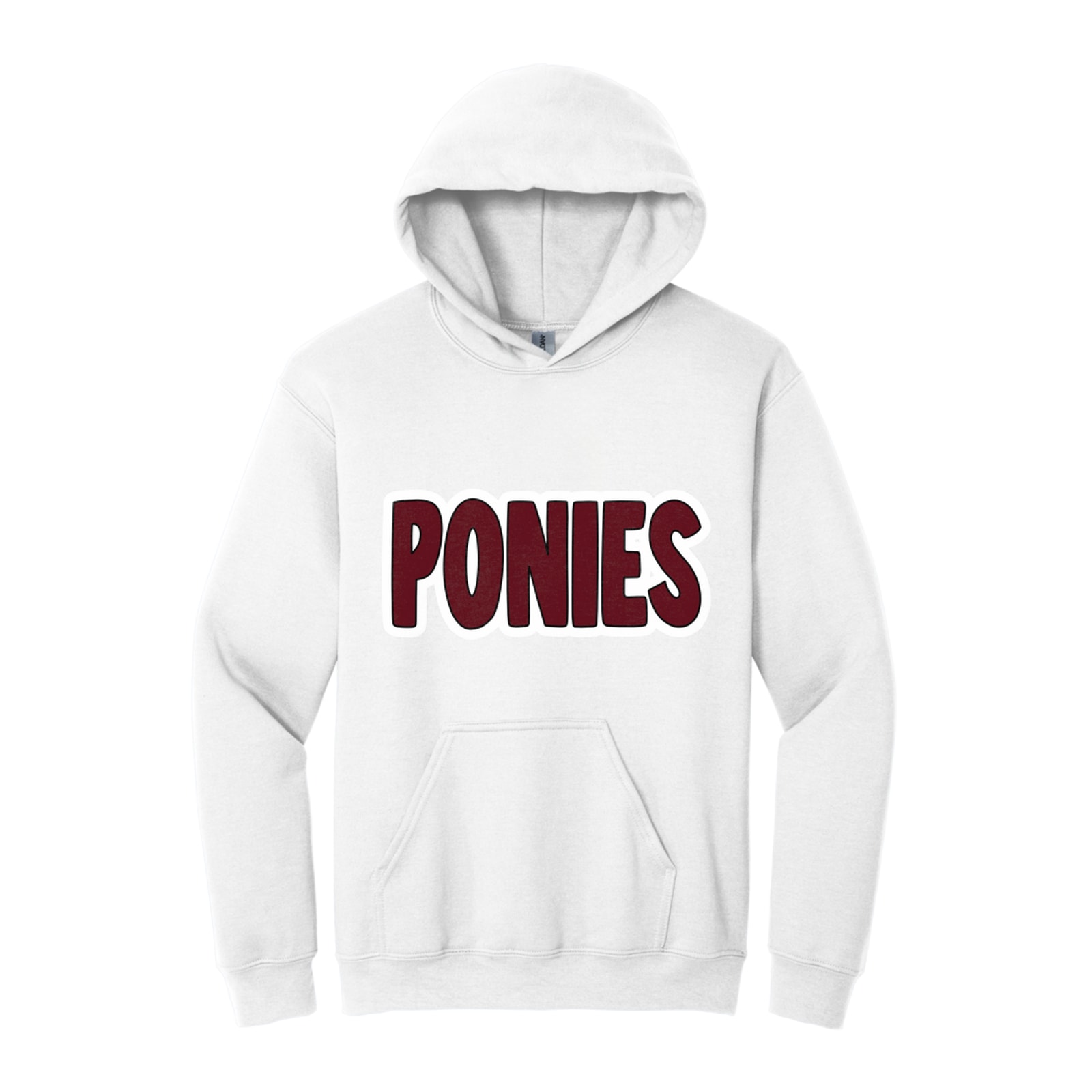 Ponies bubble maroon black white Gildan - Heavy Blend Hooded Sweatshirt. 18500