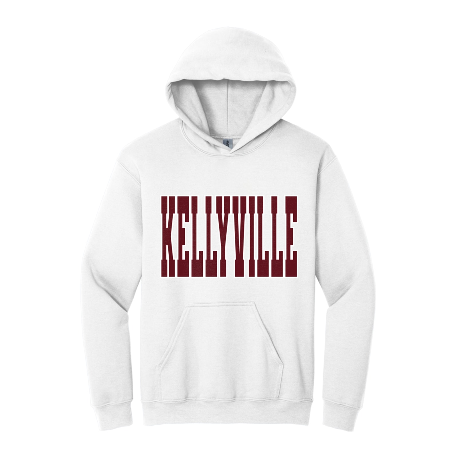 Kellyville maroon white Gildan - Heavy Blend Hooded Sweatshirt. 18500