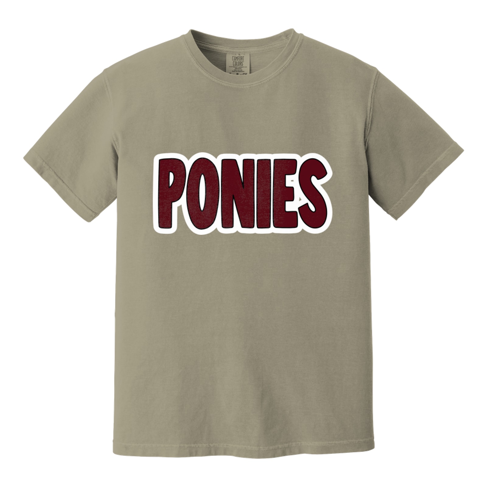 Ponies bubble maroon black white Comfort Colors 1717