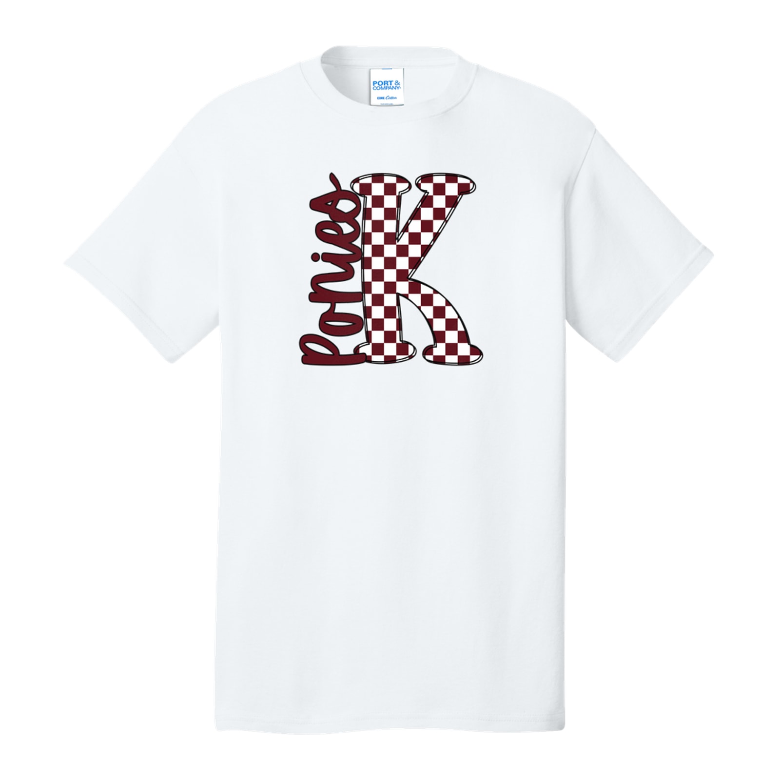 K Big Letter Checkered Ponies