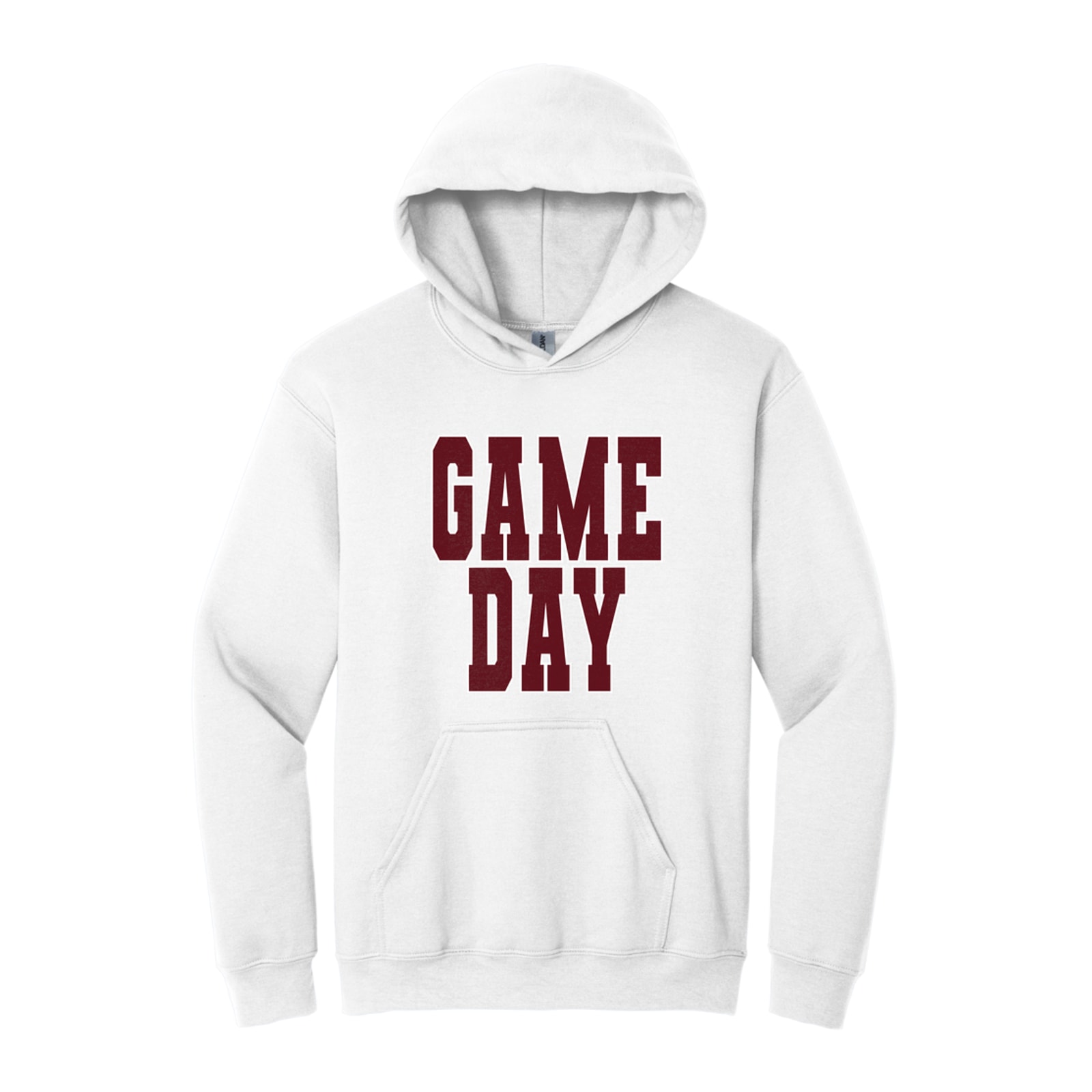 Game Day kellyville Maroon White Gildan - Heavy Blend Hooded Sweatshirt. 18500
