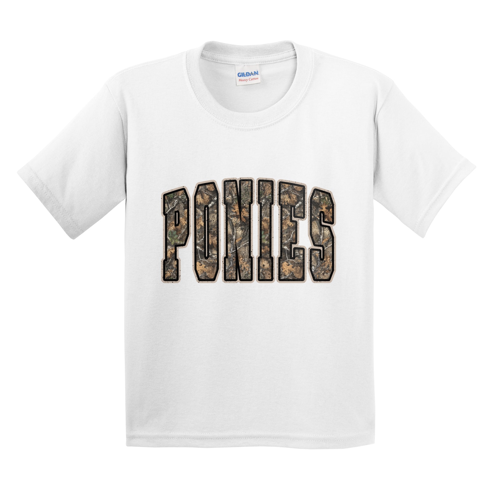ponies camo arc Gildan 5000B Youth Tee