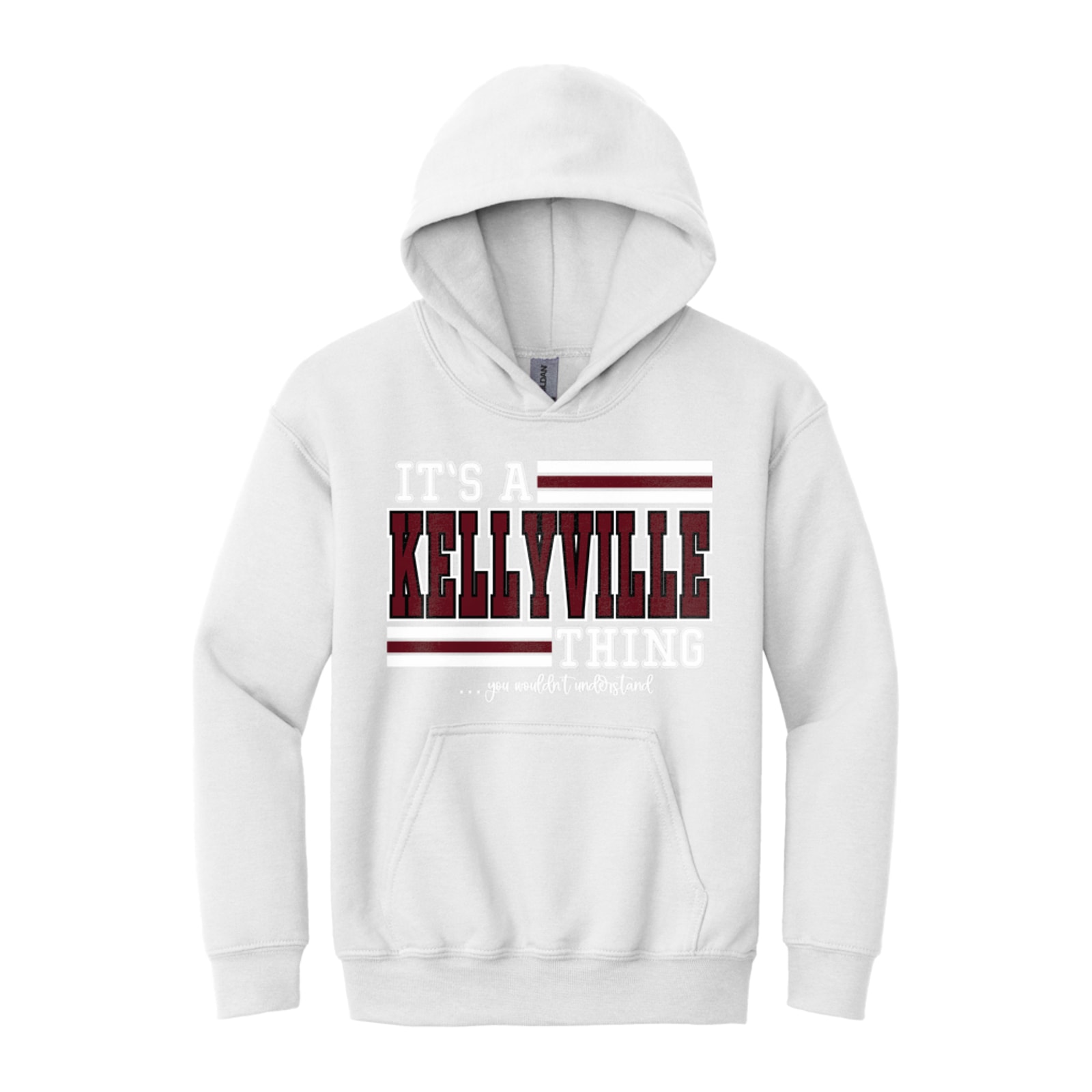 It’s a kellyville thing maroon white wouldn’t understand Gildan - Youth Heavy Blend Hooded Sweatshirt. 18500B