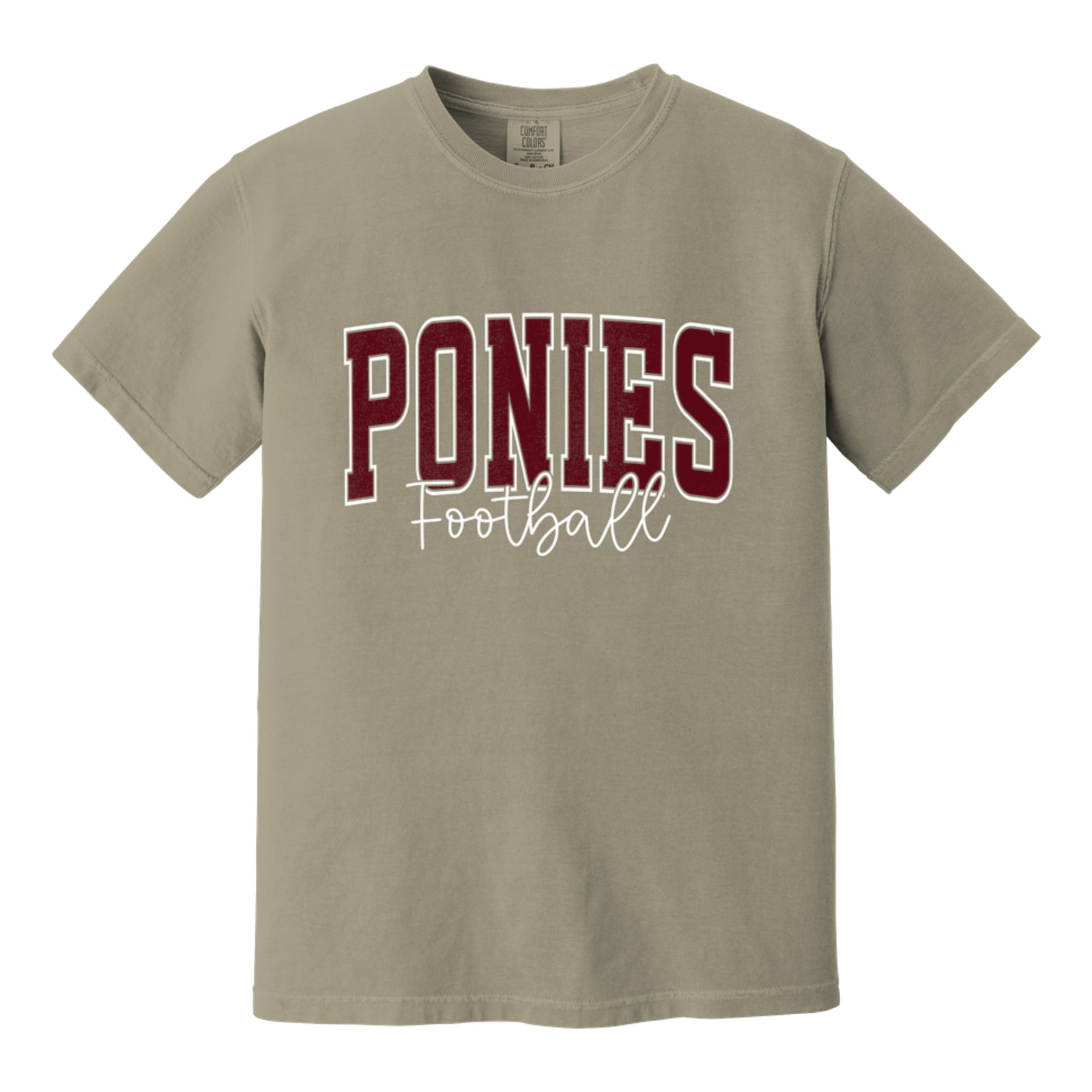 Ponies football arc maroon white Comfort Colors 1717