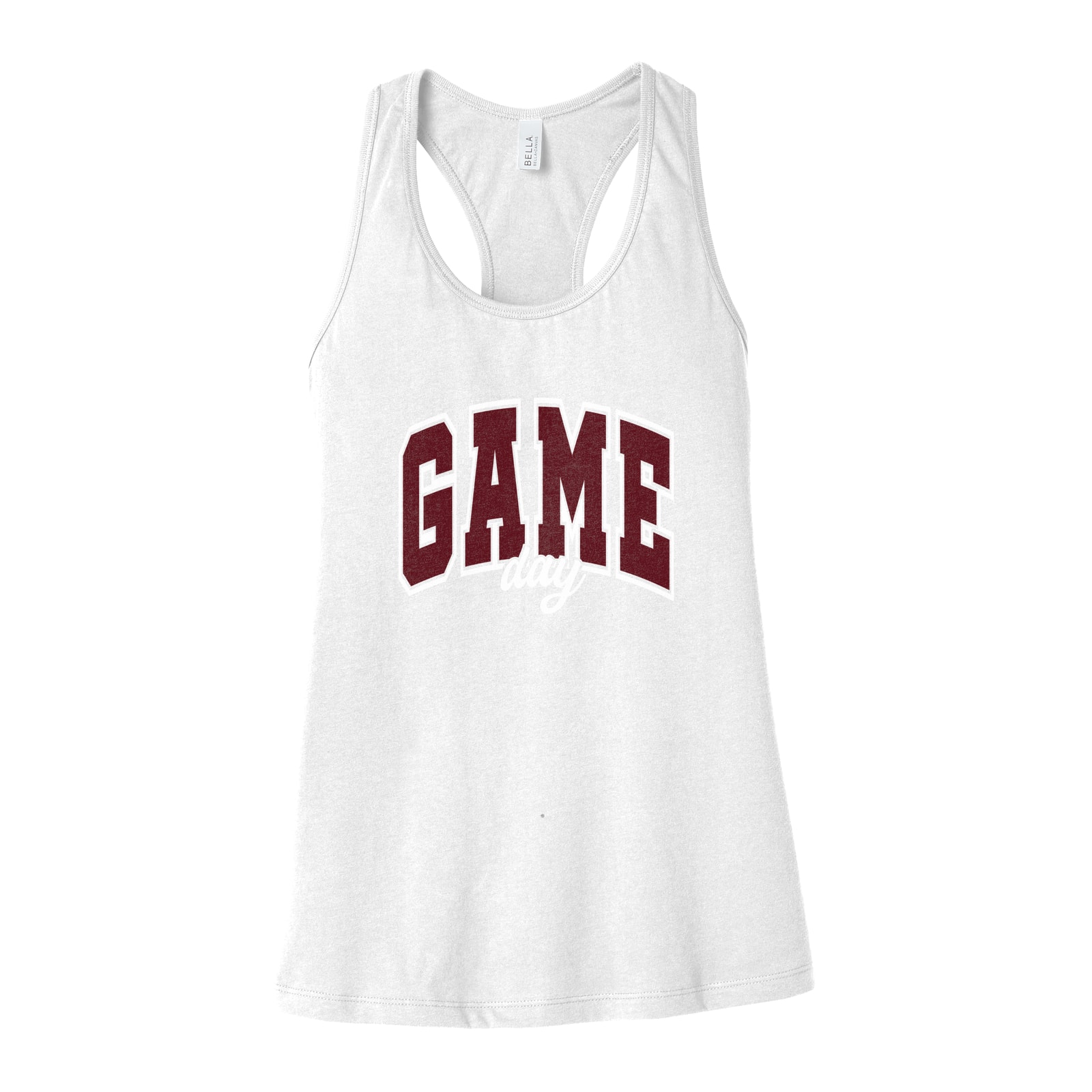 Game Day Arch kellyville Maroon White Bella+Canvas 6008 Racerback Tank