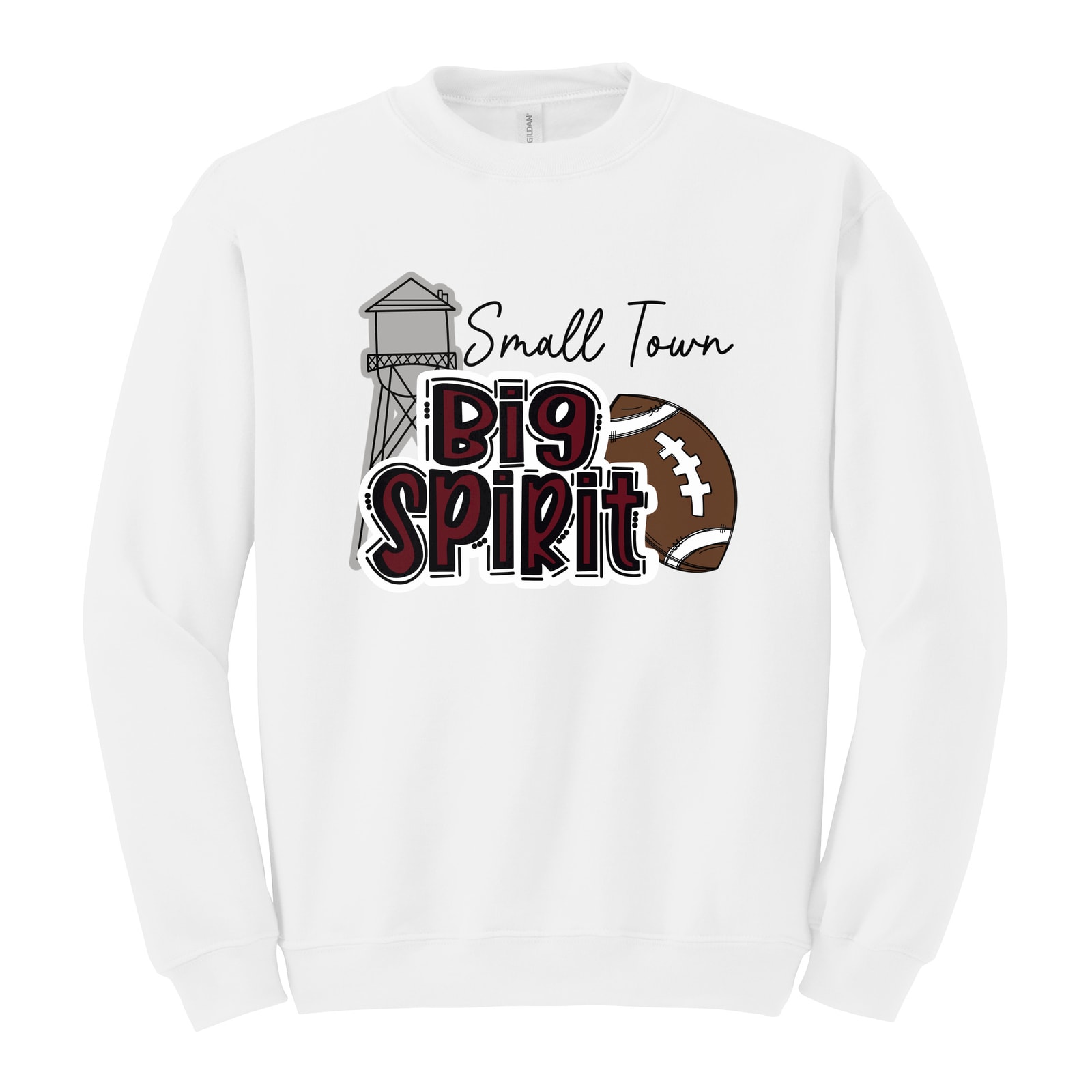 Small town big spirit Kellyville maroon Gildan 18000 Fleece