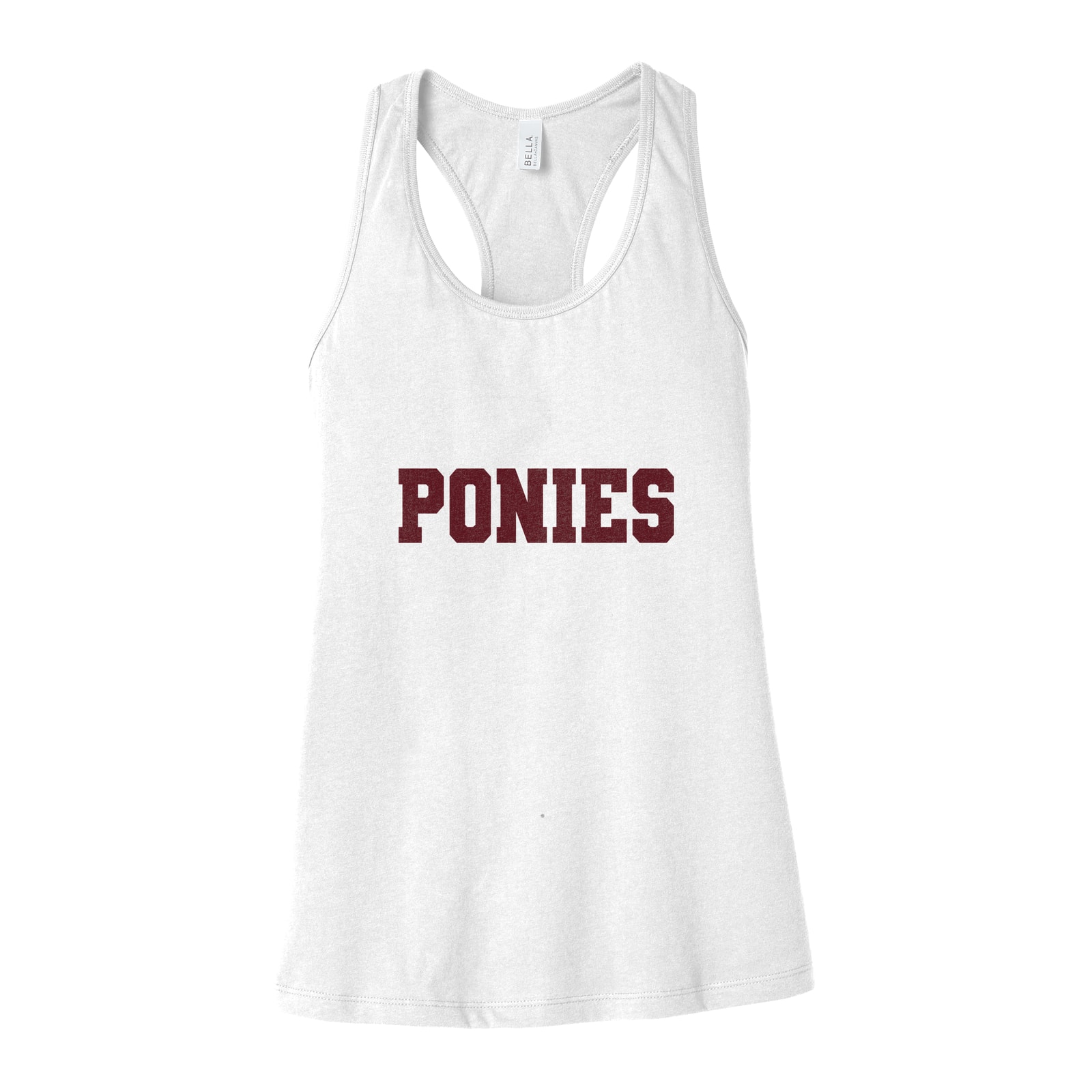 Ponies Sweats Maroon Bella+Canvas 6008 Racerback Tank