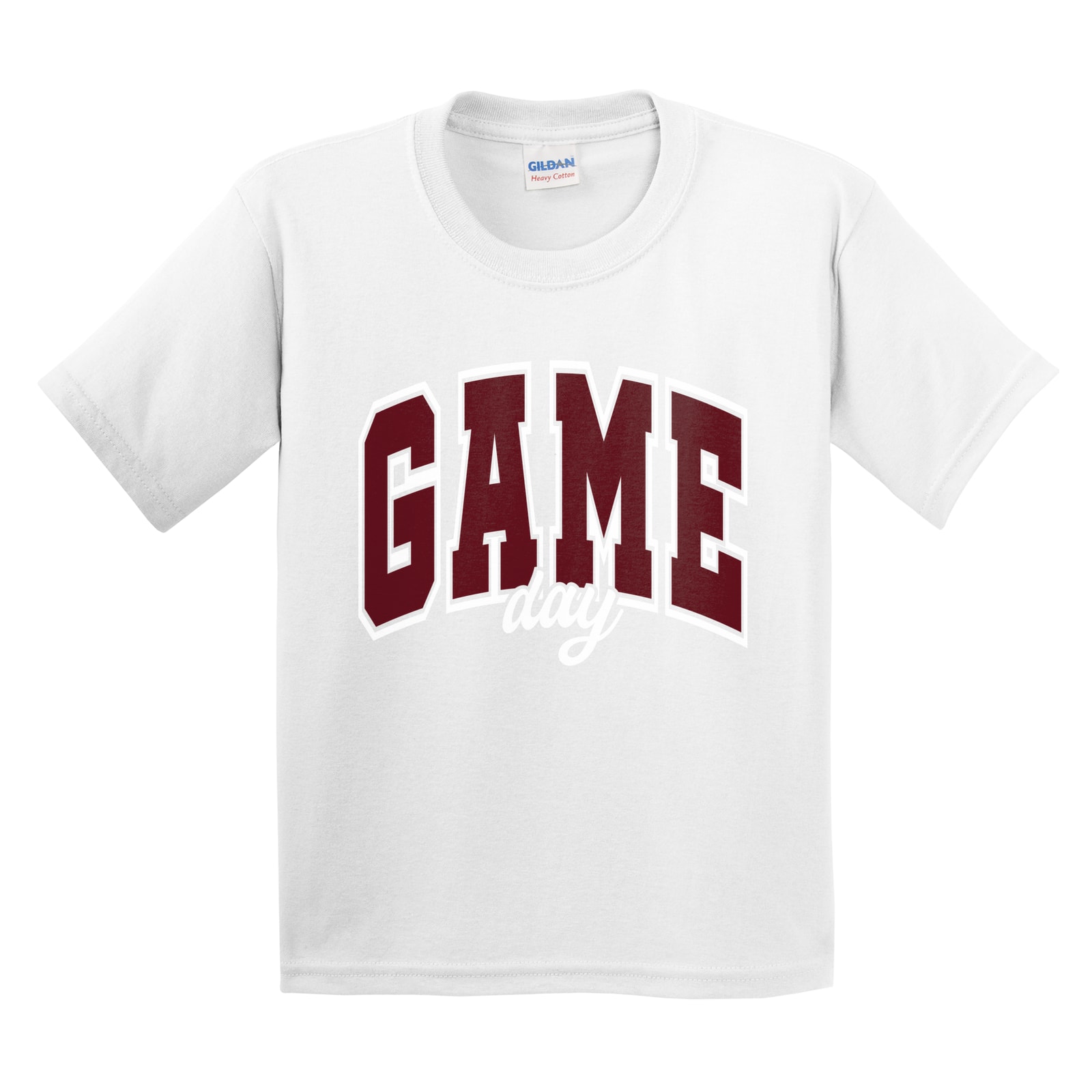 Game Day Arch kellyville Maroon White Gildan 5000B Youth Tee