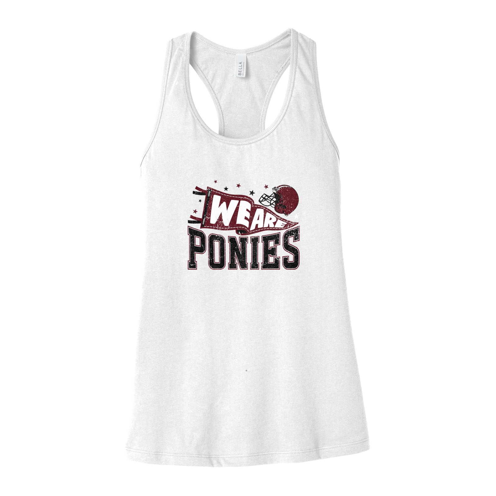 we are ponies collage Maroon Bella+Canvas 6008 Racerback Tank