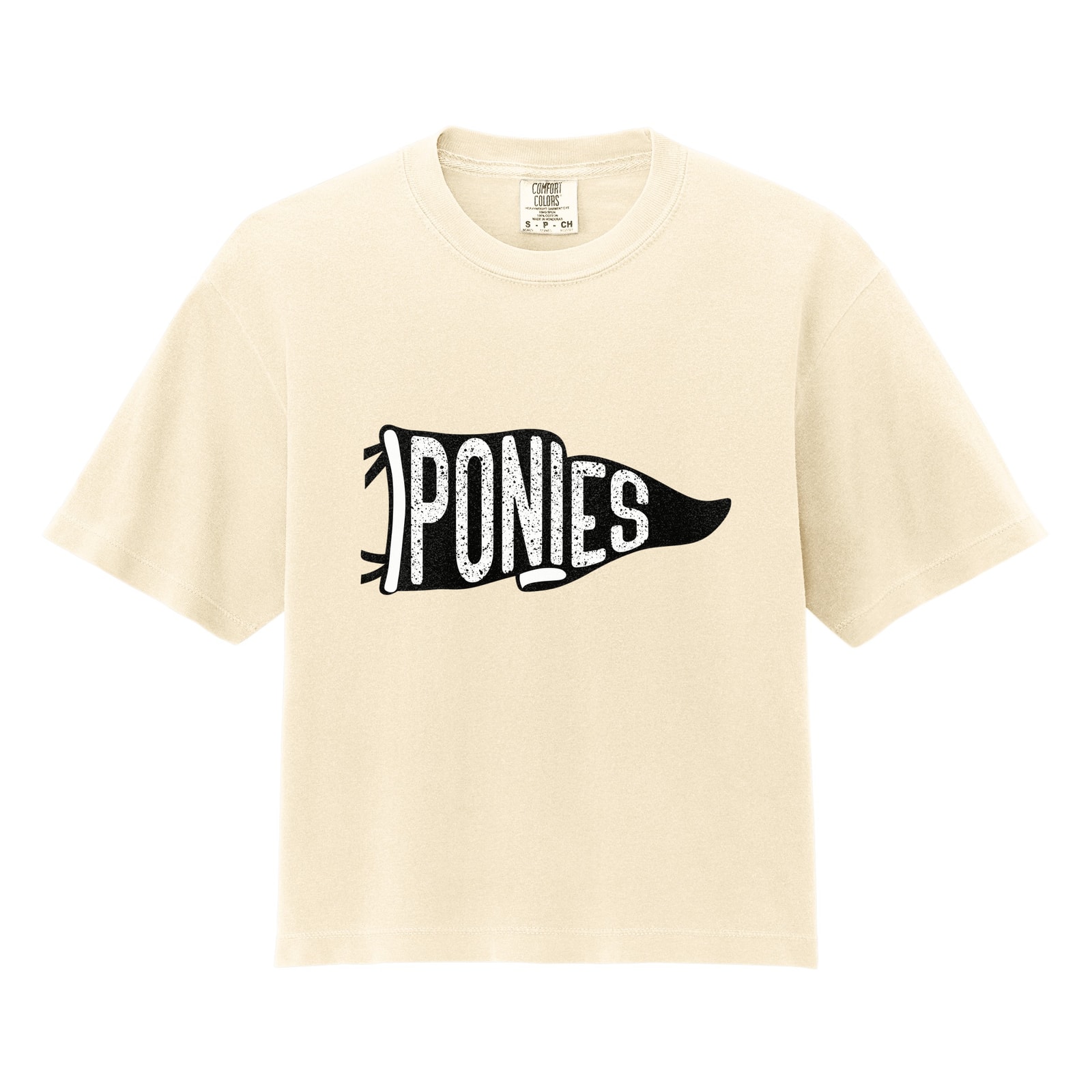 Ponies black flag Comfort Colors 3023CL Cropped Tee