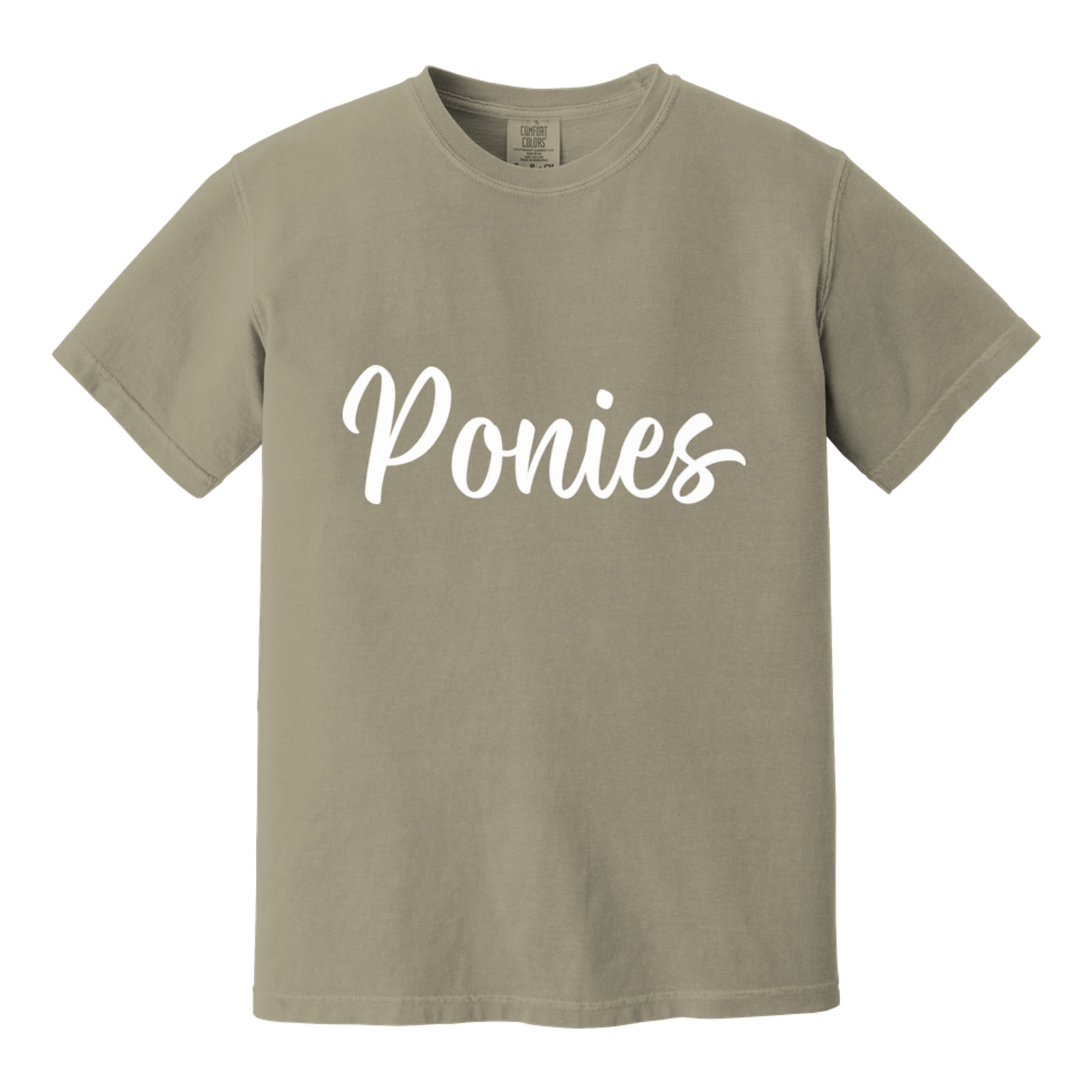 Ponies white puff script Comfort Colors 1717