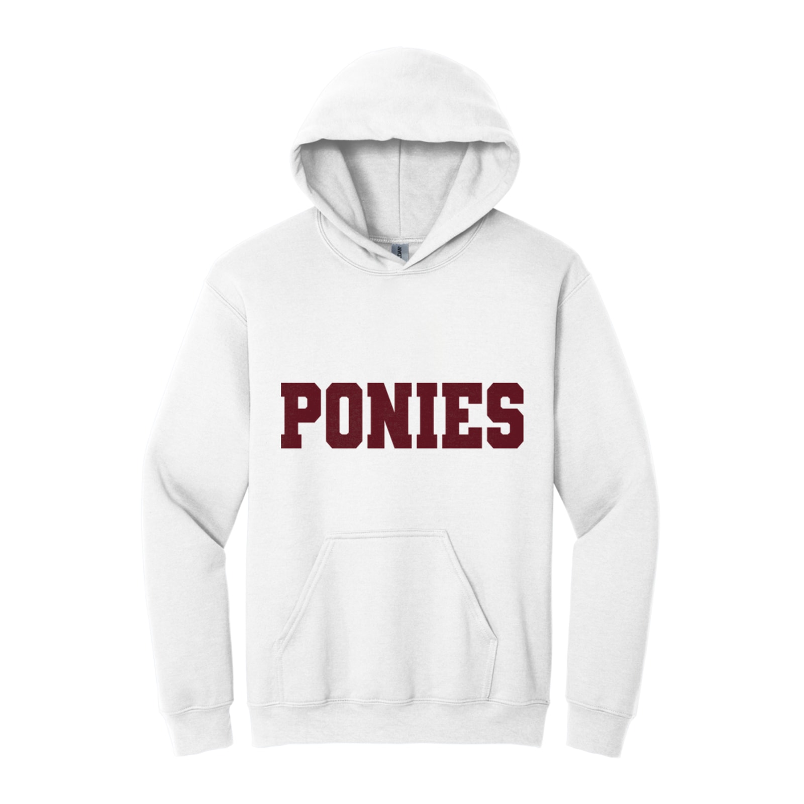 Ponies Sweats Maroon Gildan - Heavy Blend Hooded Sweatshirt. 18500
