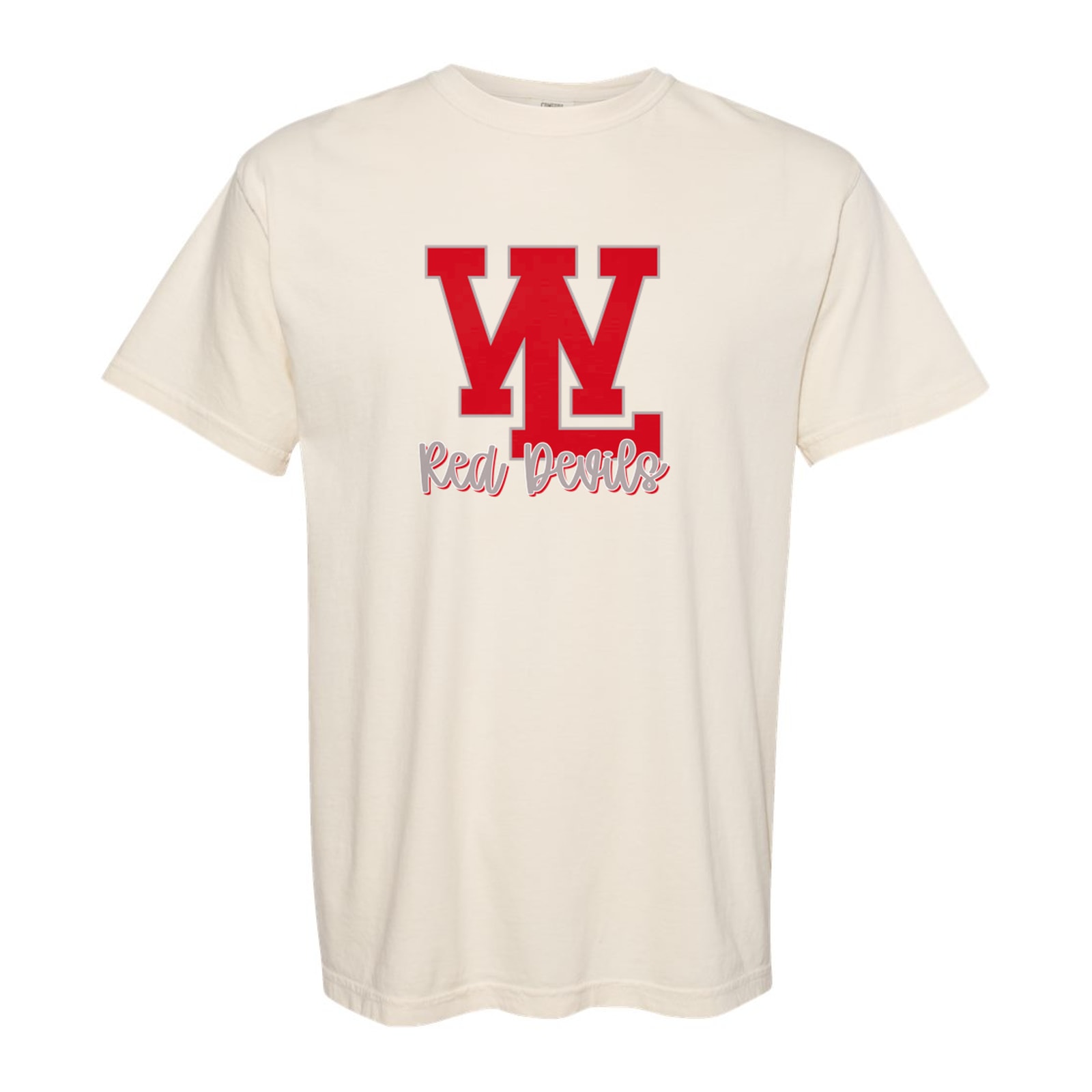 WL logo with script Red Devils grey white Scarlett
