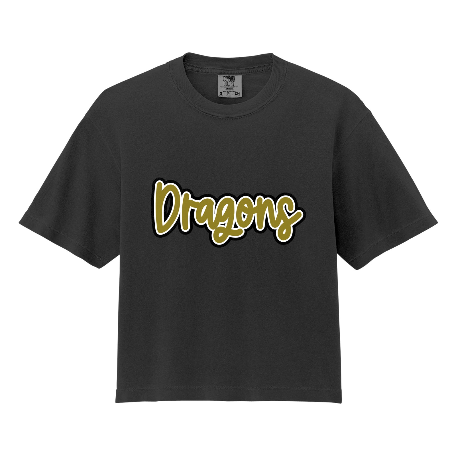 Dragons Thick Script Comfort Colors 3023CL Cropped Tee