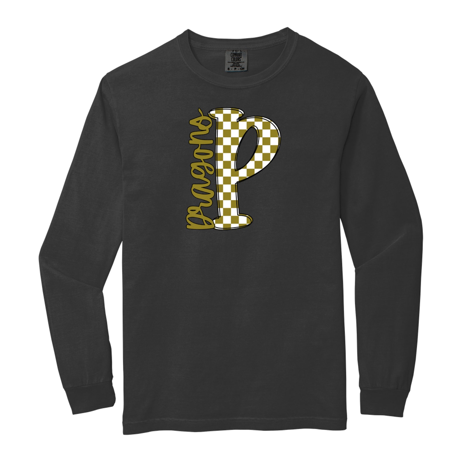 Dragons P Checkered Comfort Colors 6014 Long Sleeve